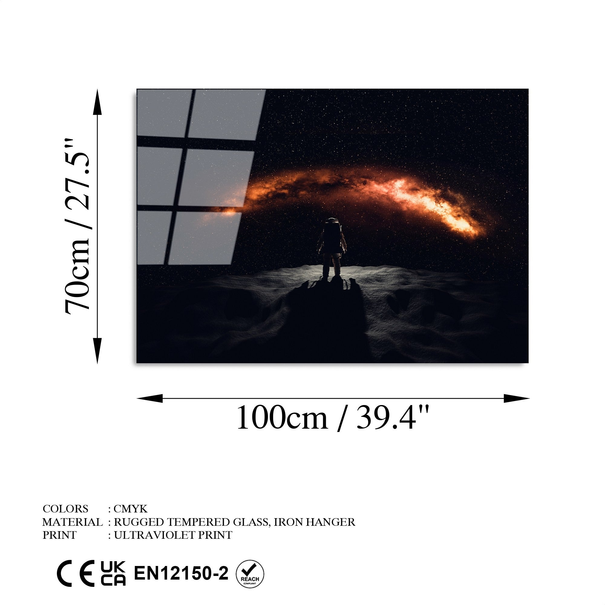 Quadro Decorativo em Vidro Temperado UV-209, 70 x 100 cm, Multicolor, 4 mm