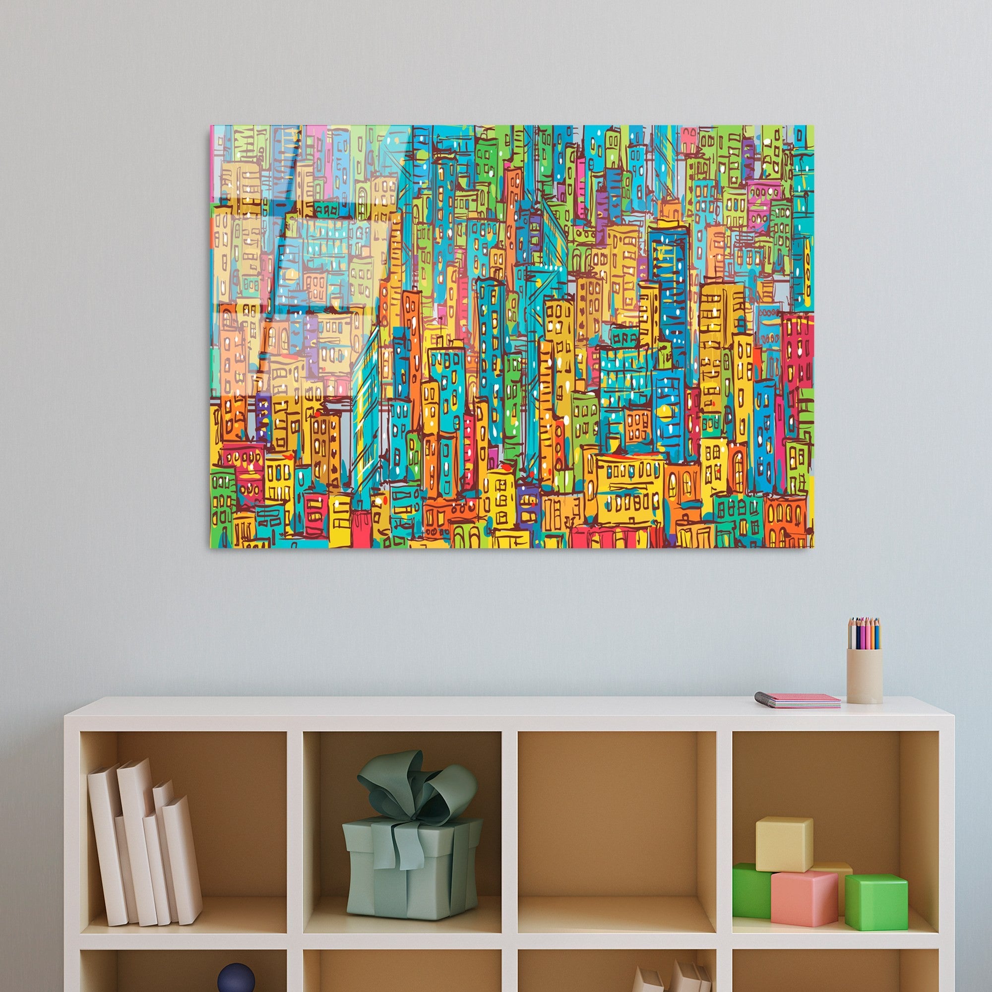 UV-210 Quadro Decorativo em Vidro Temperado 100% 4 mm, 70x100 cm, Multicolor