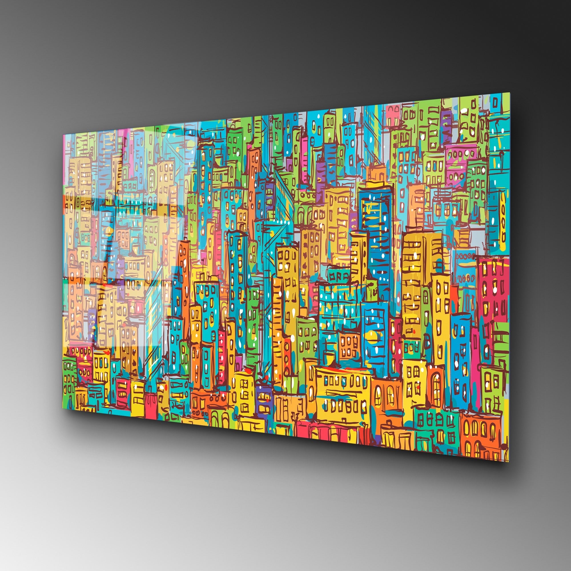 UV-210 Quadro Decorativo em Vidro Temperado 100% 4 mm, 70x100 cm, Multicolor