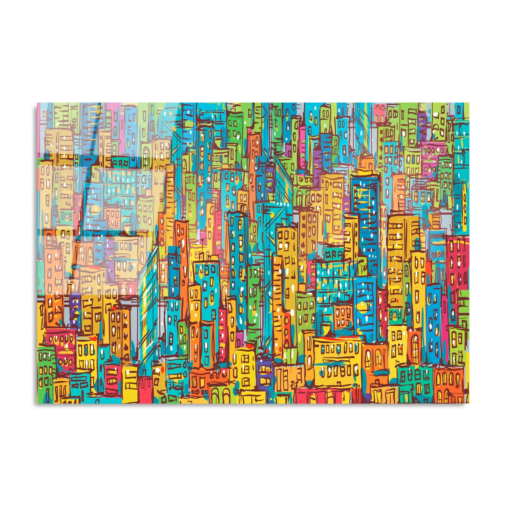 UV-210 Quadro Decorativo em Vidro Temperado 100% 4 mm, 70x100 cm, Multicolor