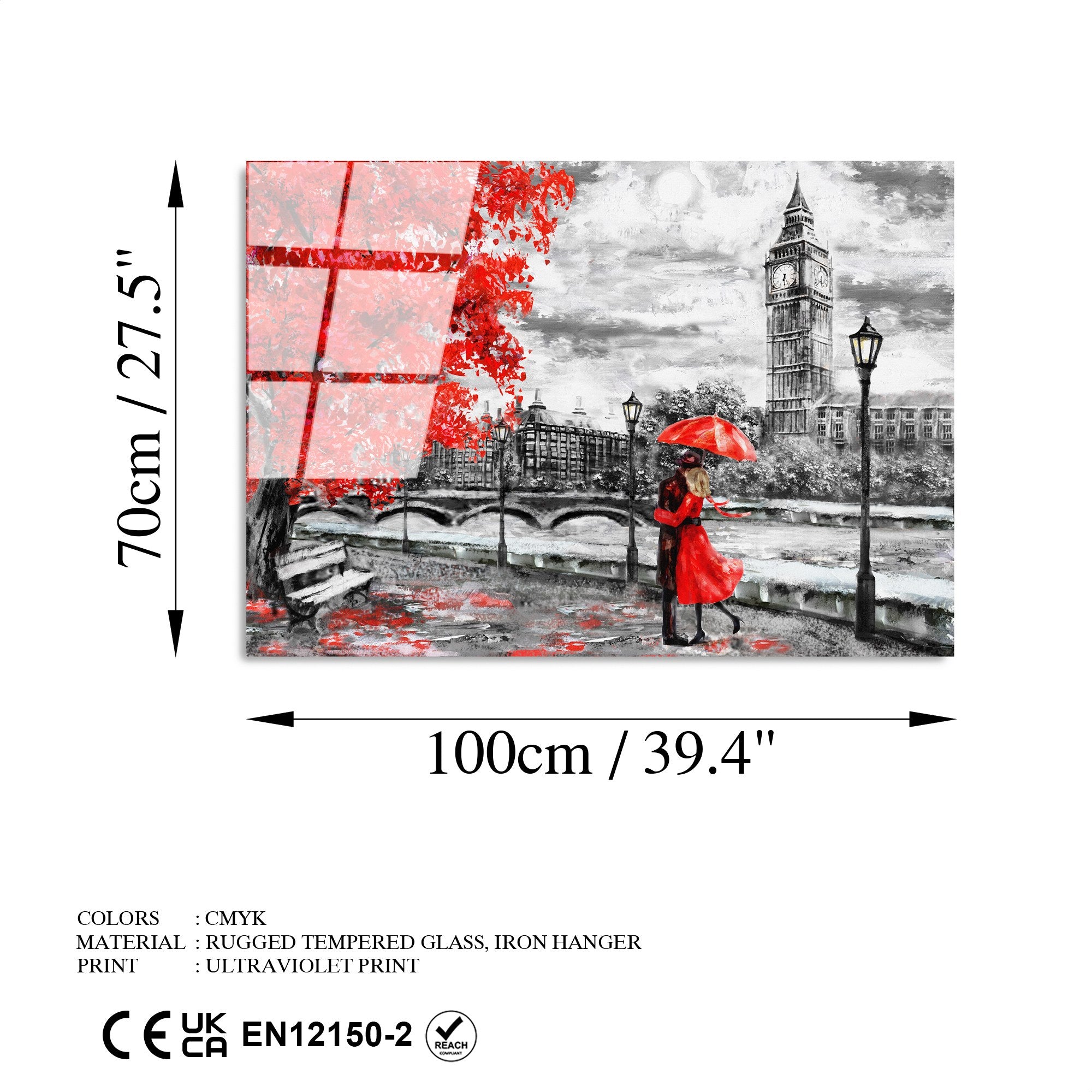 Quadro Decorativo em Vidro Temperado 70x100 cm (4 mm) UV-213 – Multicolor