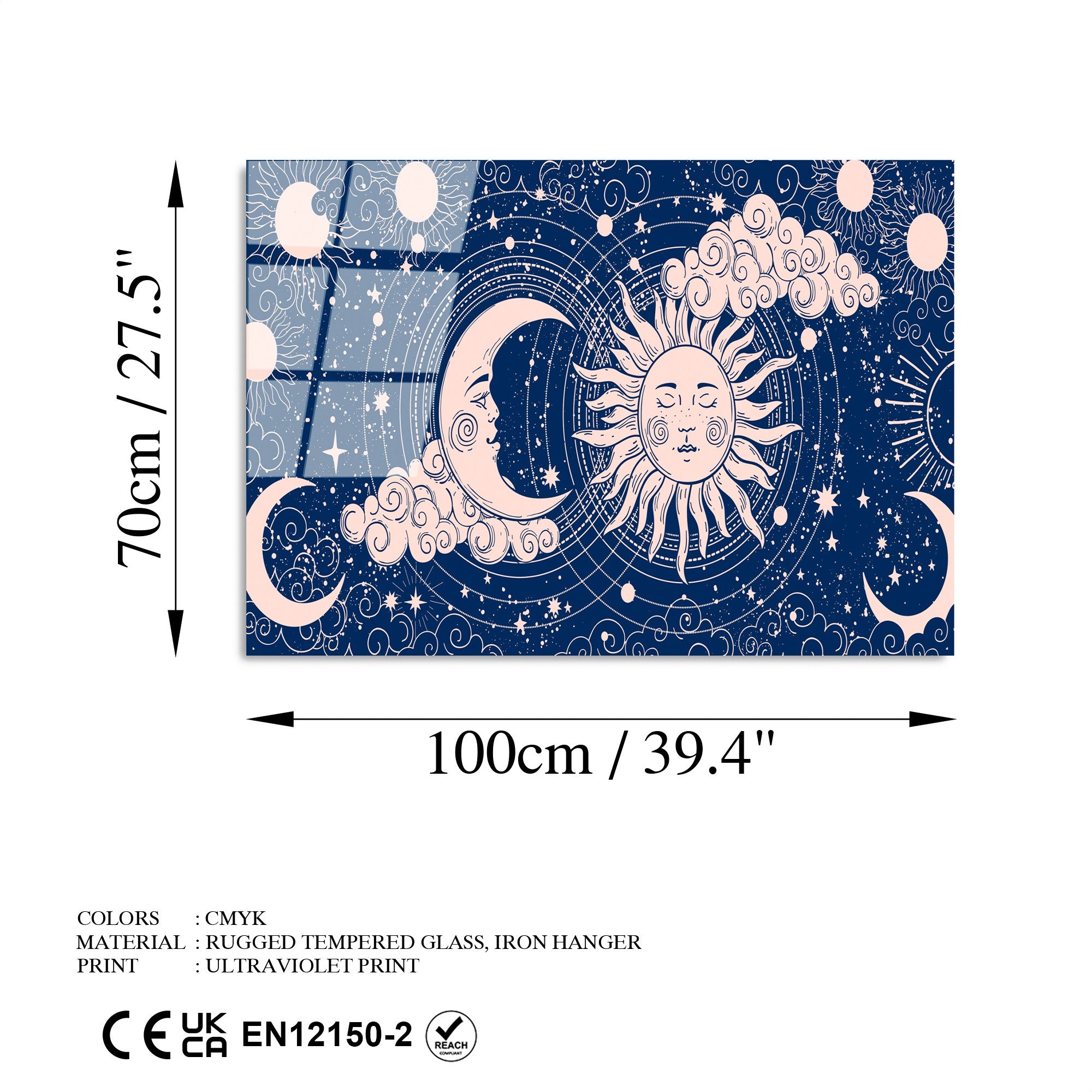 Quadro Decorativo em Vidro Temperado UV-216, 70 x 100 cm, Multicolor, Vidro 100% Temperado 4 mm (Ref. 123BZM1279)