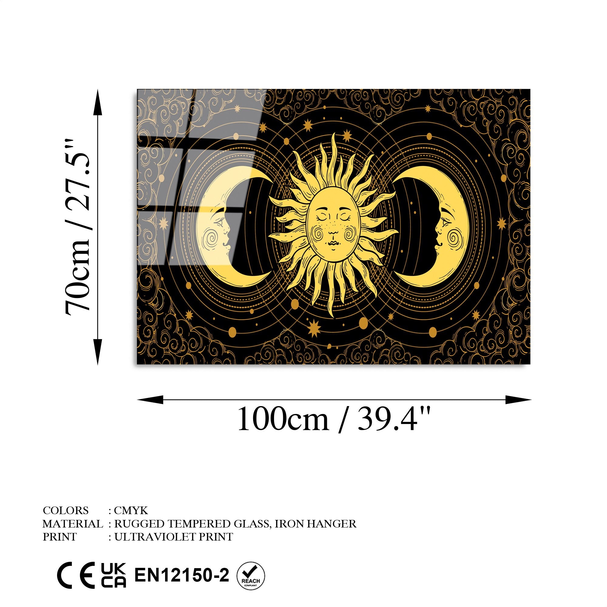 Quadro Decorativo 100% Vidro Temperado UV-217, 70 x 100 cm, Multicolor (4 mm)