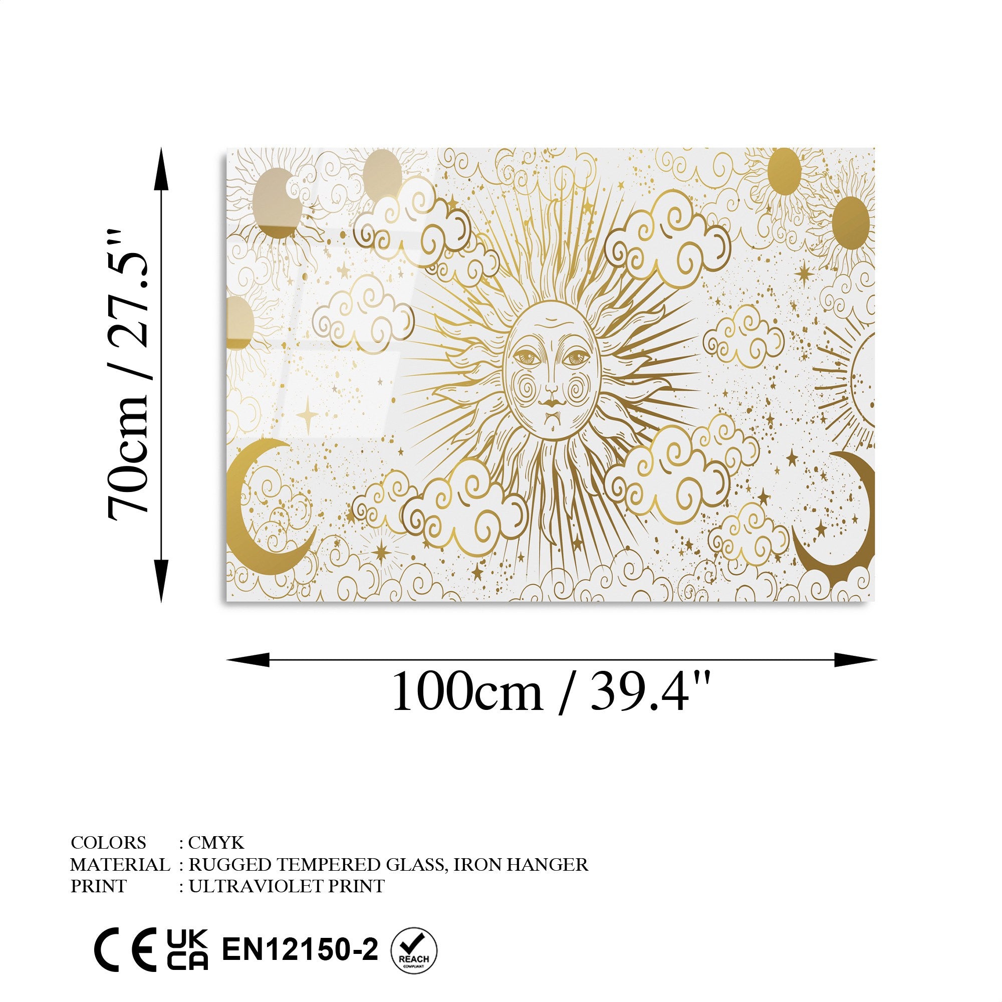 Quadro Decorativo em Vidro Temperado 4 mm, 70 x 100 cm, Multicolor – UV-218 (Ref. 123BZM1281)