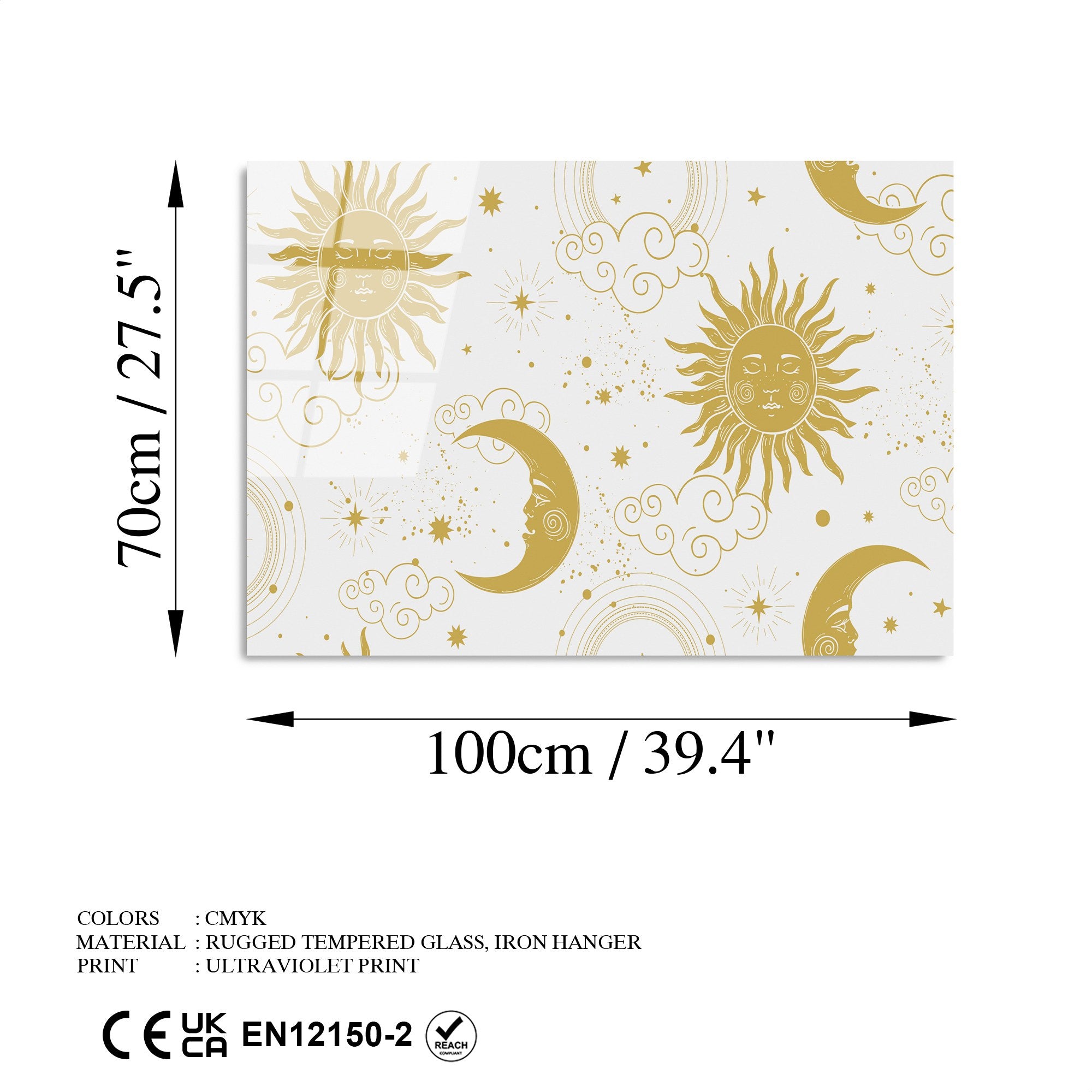 Quadro Decorativo em Vidro Temperado 4 mm UV-219 - 70 x 100 cm - Multicolor