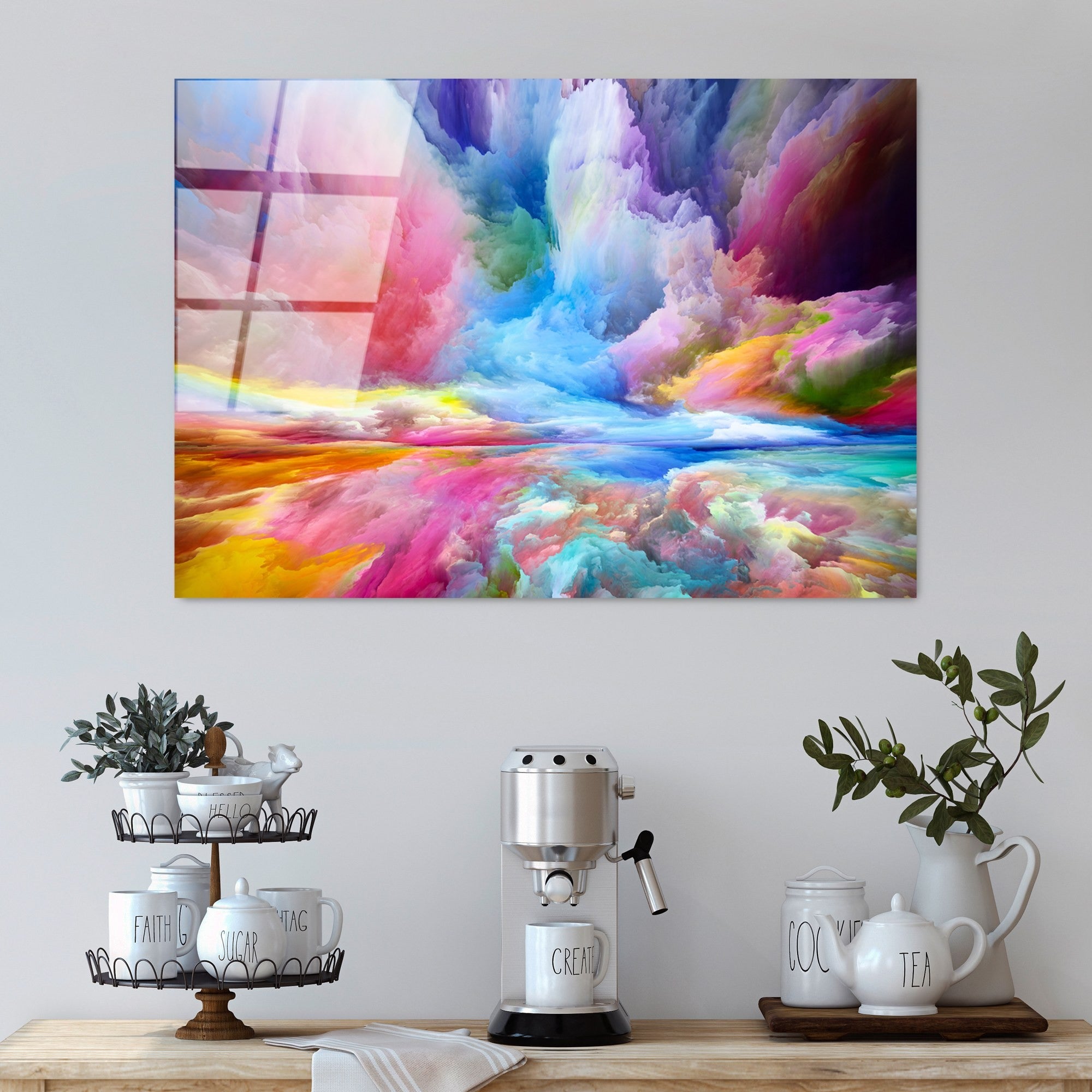 Quadro Decorativo em Vidro Temperado UV-223 70x100 cm (4 mm) - Multicolor