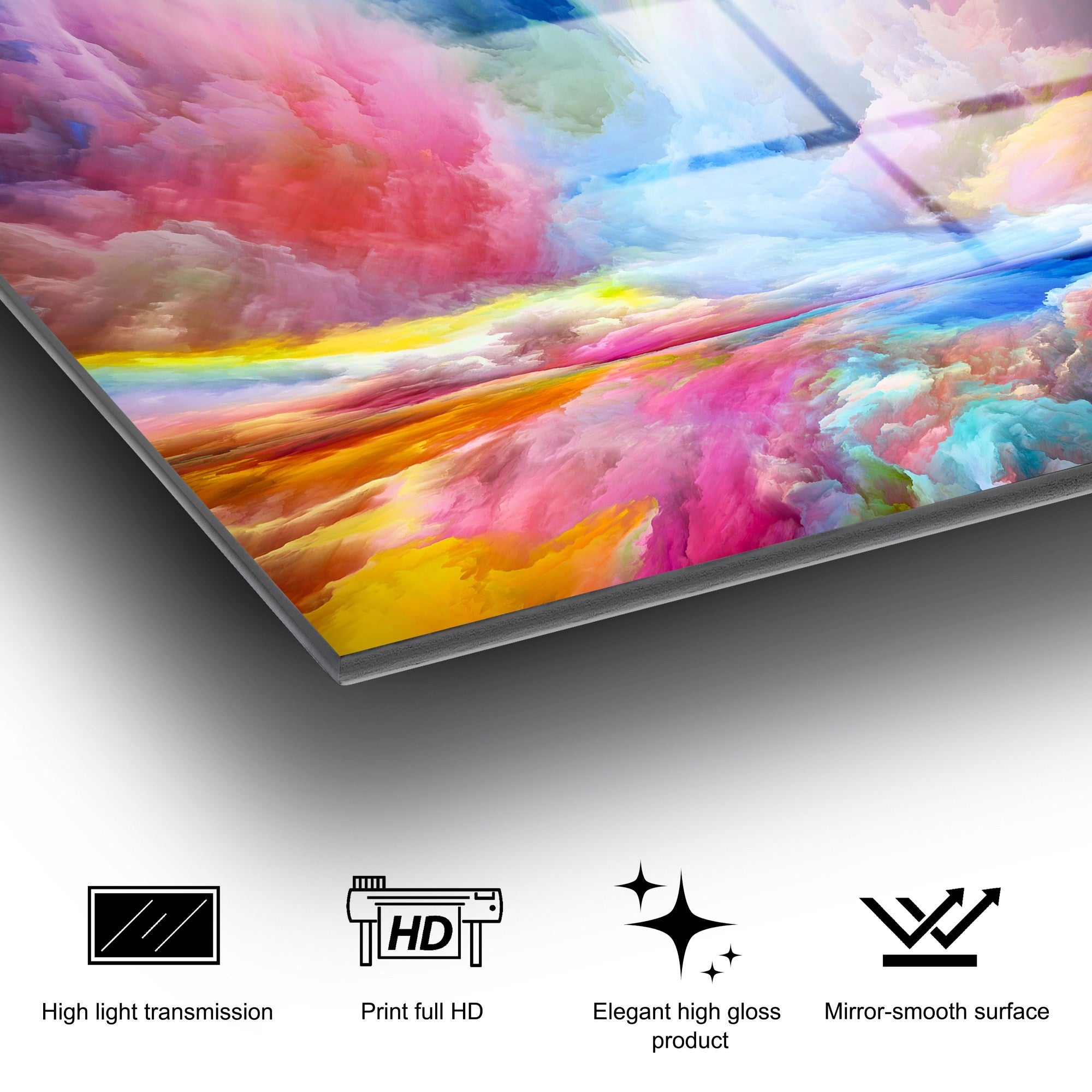 Quadro Decorativo em Vidro Temperado UV-223 70x100 cm (4 mm) - Multicolor