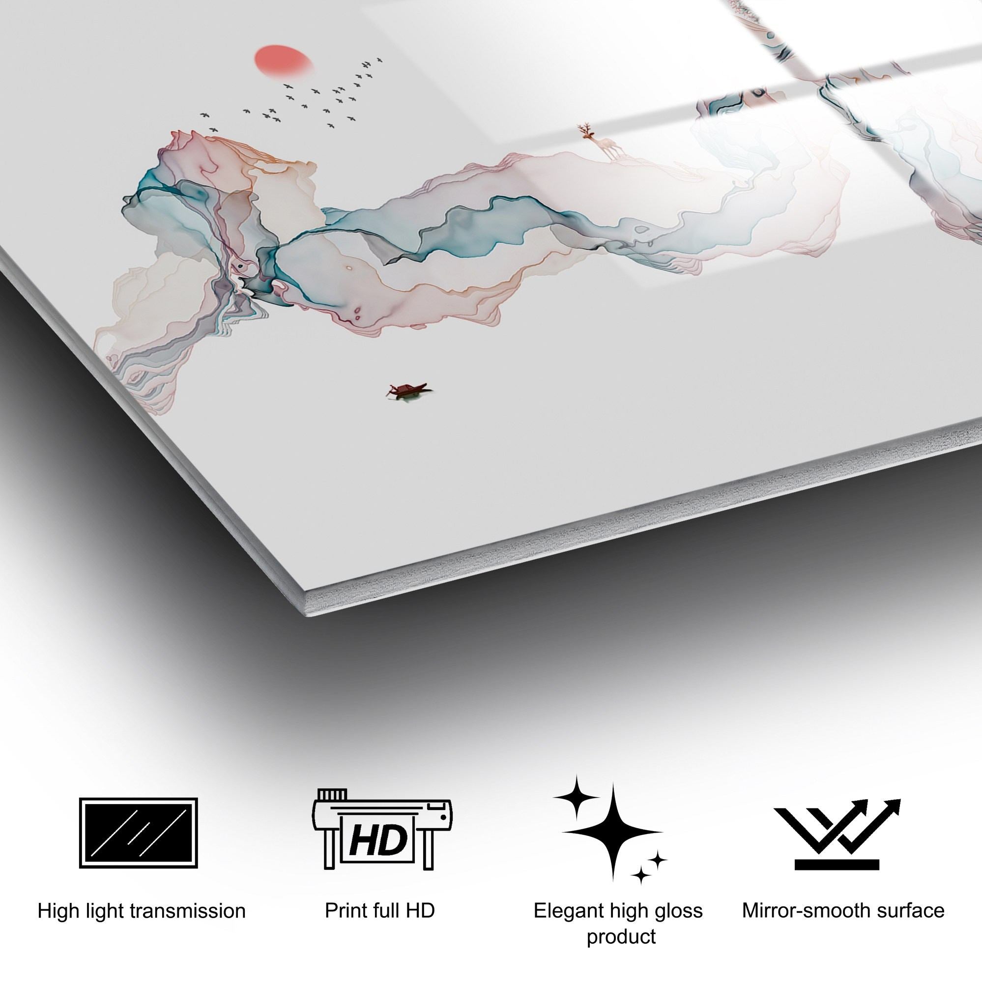 Quadro Decorativo 100% Vidro Temperado UV-224, Multicolor, 70 x 100 cm (4 mm)