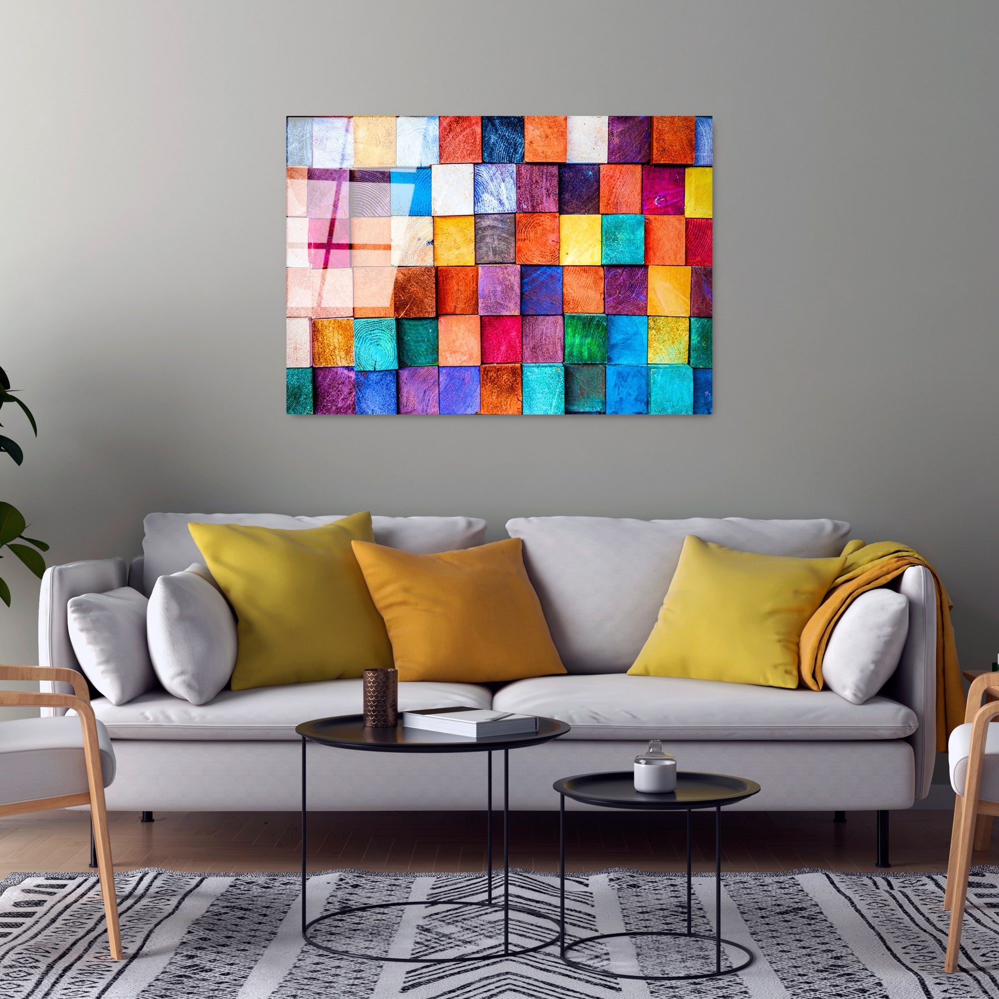 Quadro Decorativo em Vidro Temperado UV-226 70x100 cm Multicolor (4 mm)