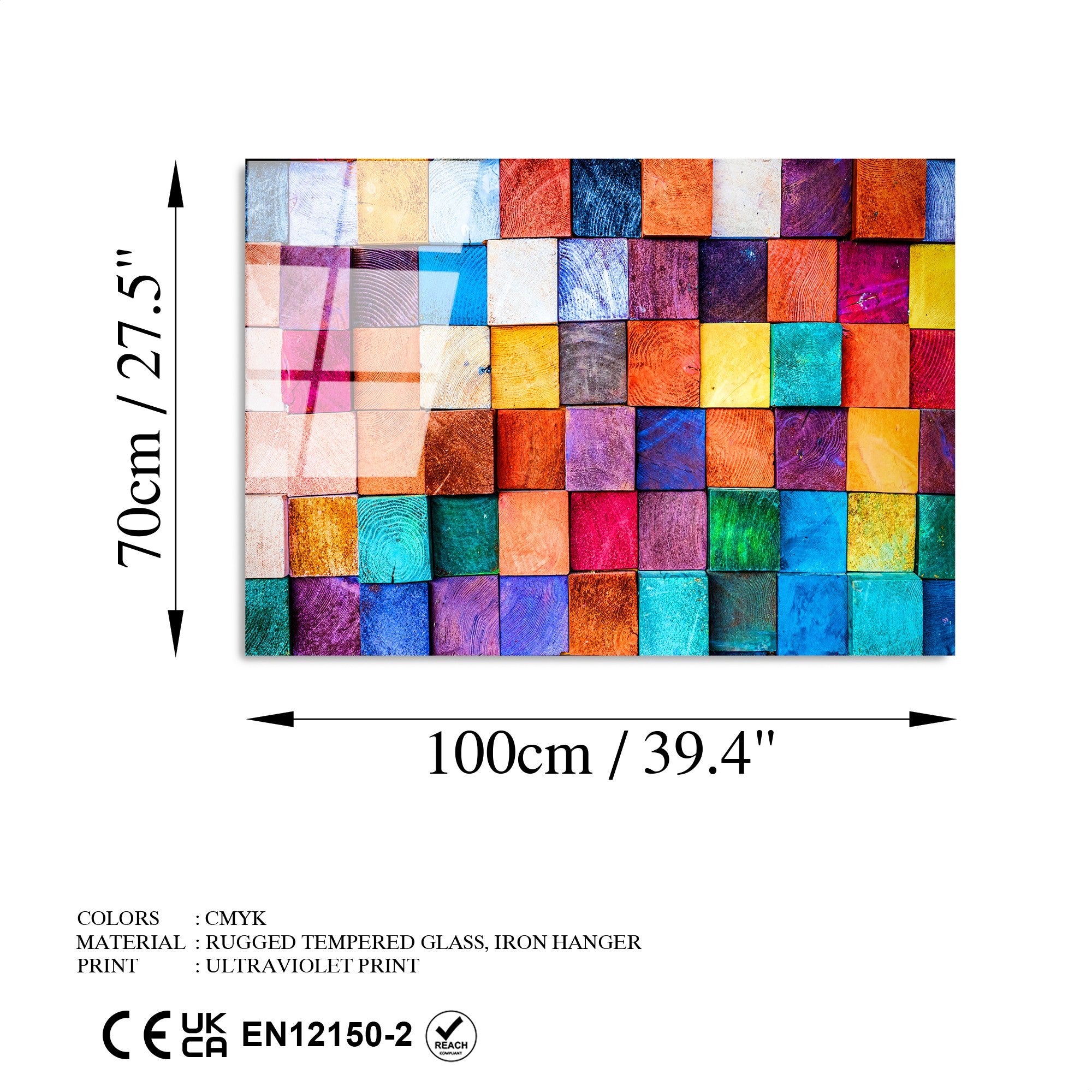 Quadro Decorativo em Vidro Temperado UV-226 70x100 cm Multicolor (4 mm)