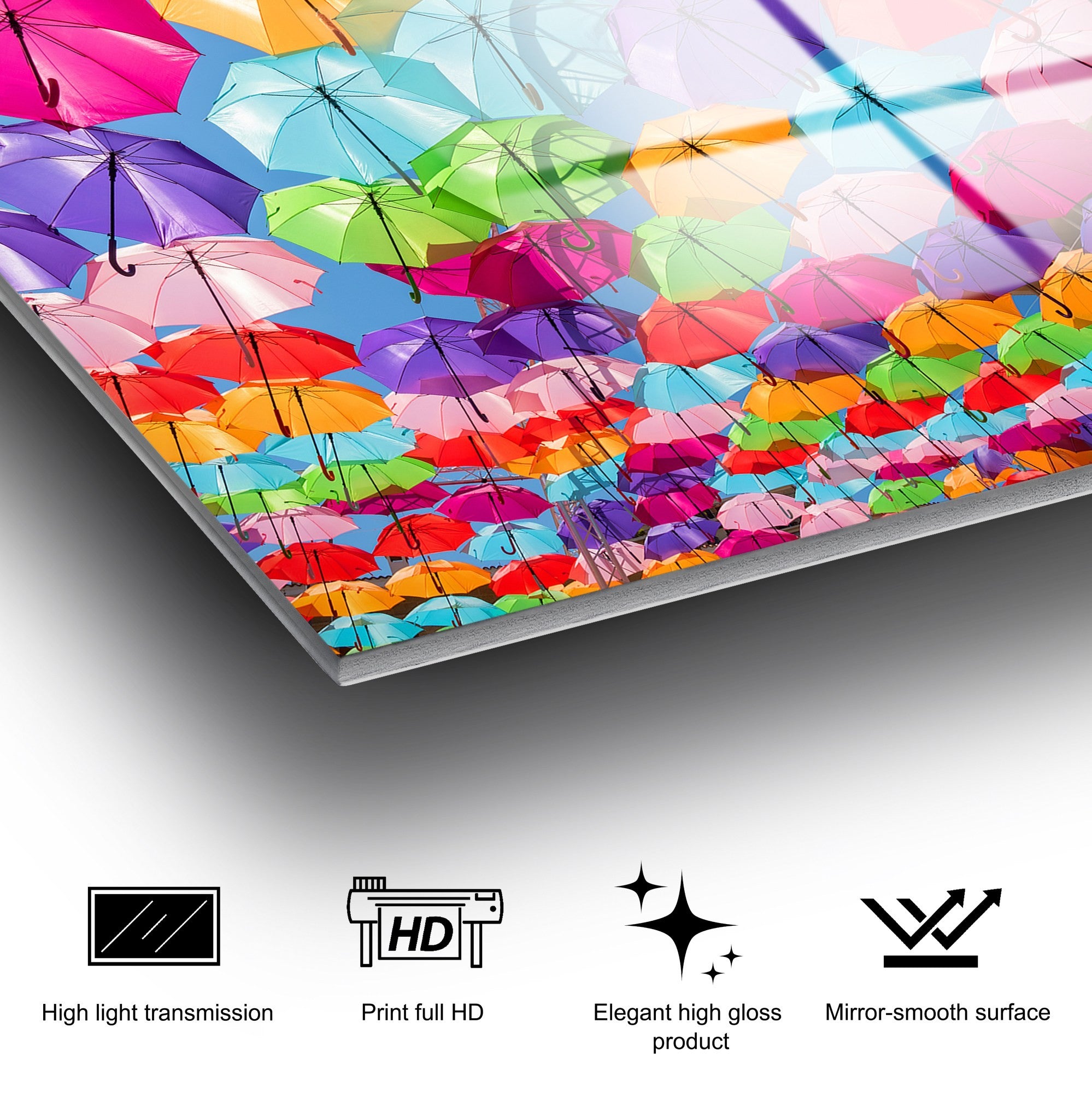 Quadro Decorativo em 100% Vidro Temperado UV-227 (70x100 cm), Multicolor, 4 mm