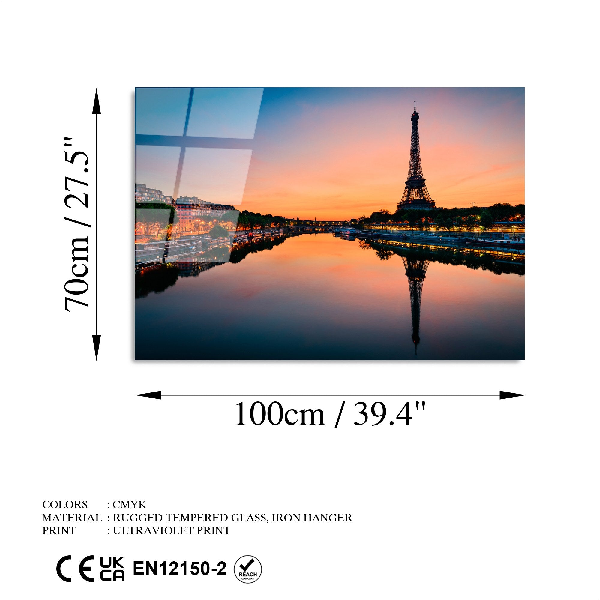 Quadro Decorativo em Vidro Temperado UV-229, Multicolor, 70 x 100 cm (4 mm) – Ref. 123BZM1292