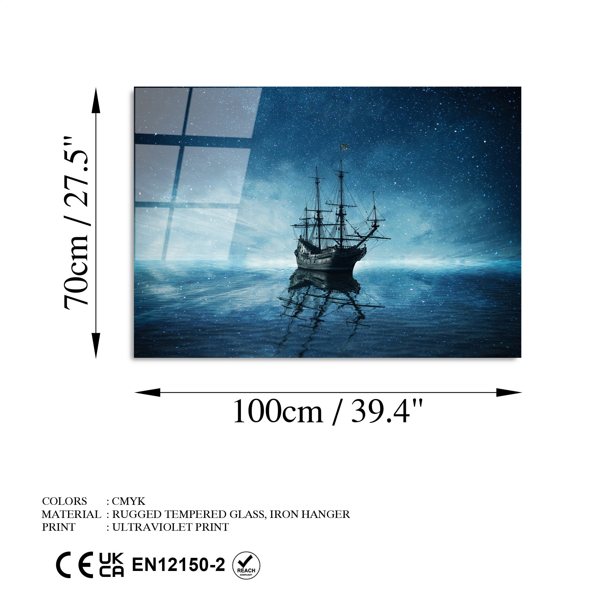 Quadro Decorativo em Vidro Temperado 70 x 100 cm, Multicolor – UV-231 (4 mm)