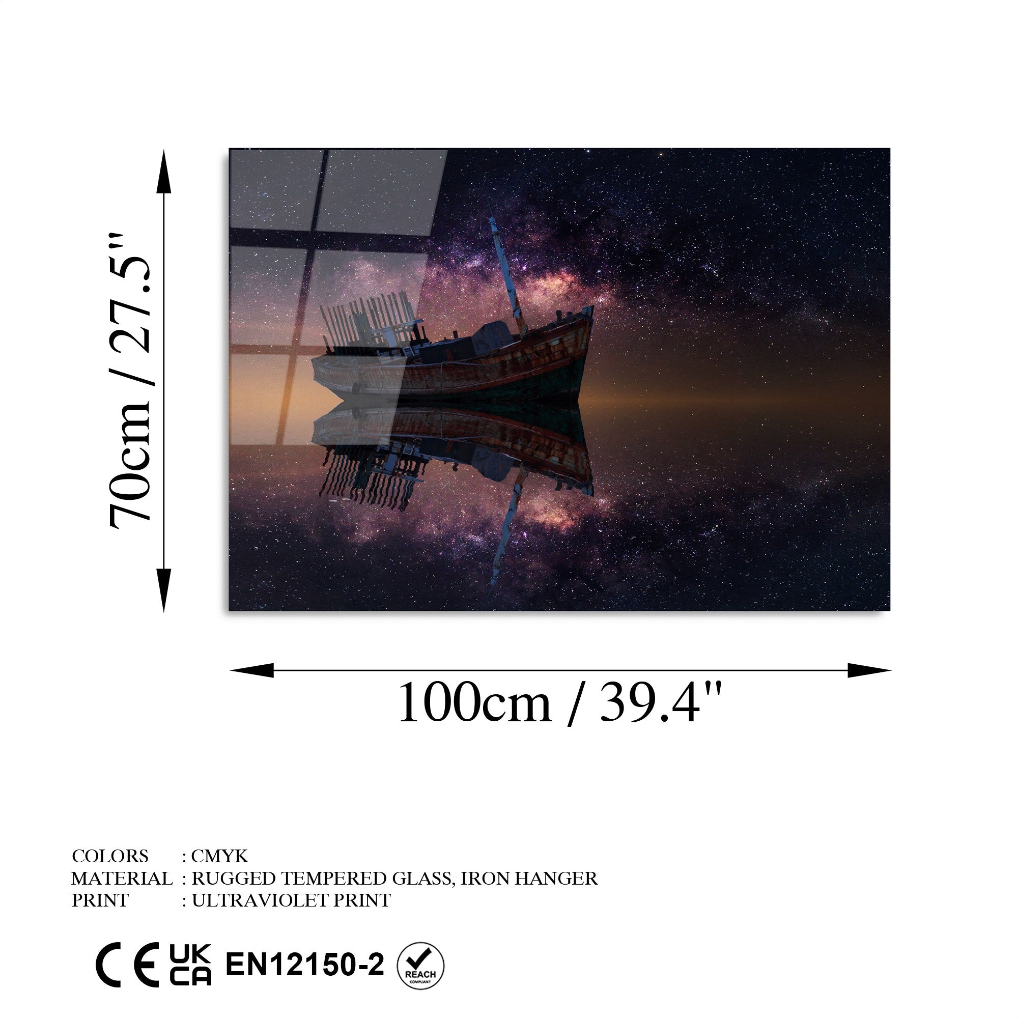 Quadro Decorativo em 100% Vidro Temperado Multicolor 70 x 100 cm (4 mm) – UV-233 | Ref. 123BZM1296