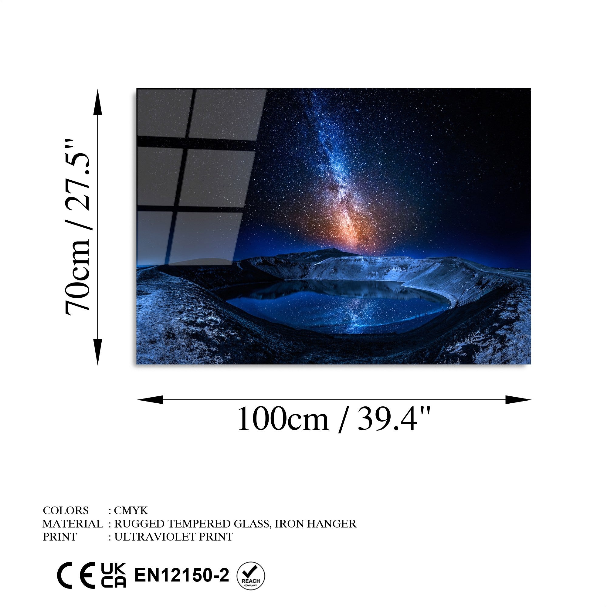 Quadro Decorativo em Vidro Temperado 100% UV-234 – Multicolor – 70 x 100 cm – 4 mm