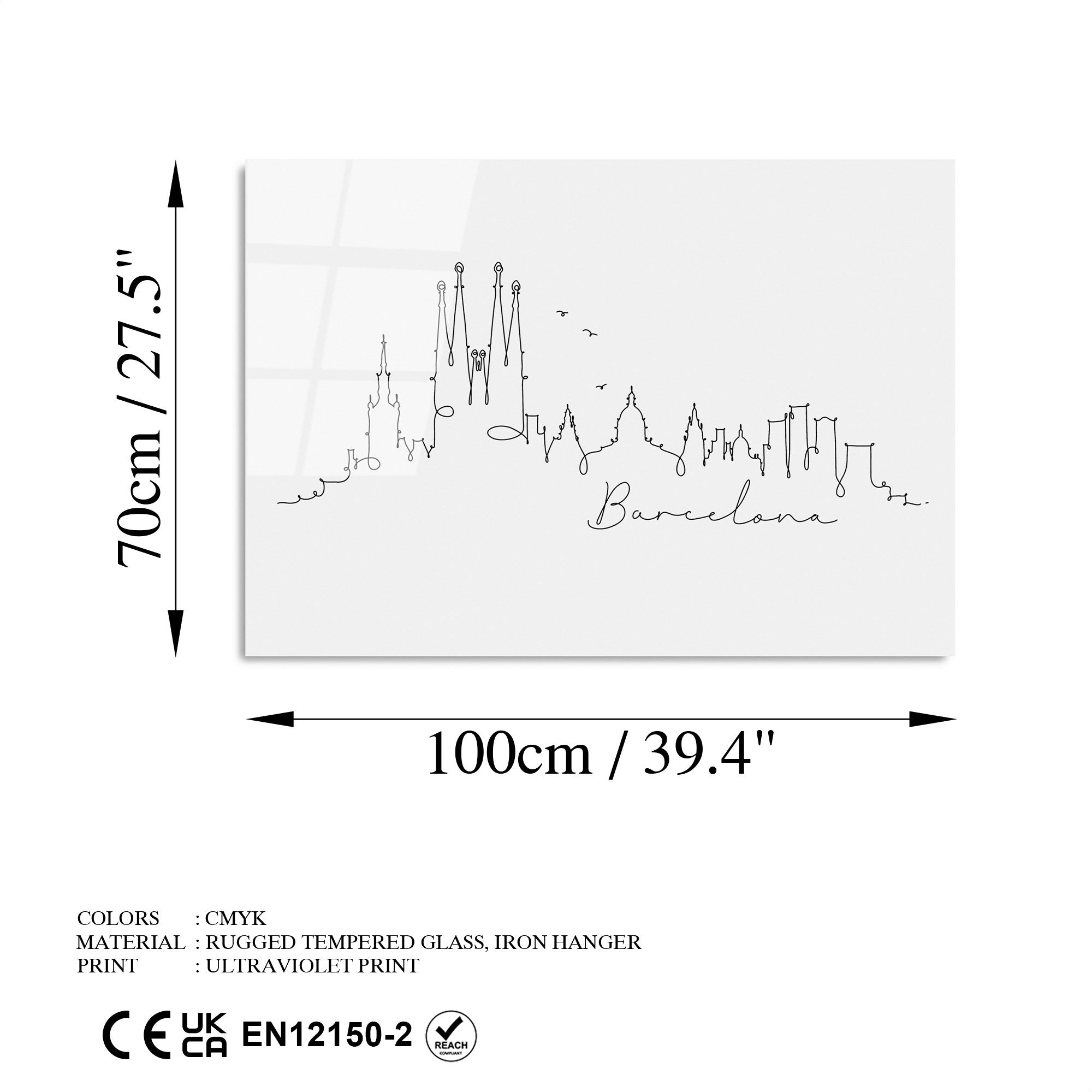 Quadro Decorativo 100% Vidro Temperado 4 mm 70x100 cm Multicolor | UV-238