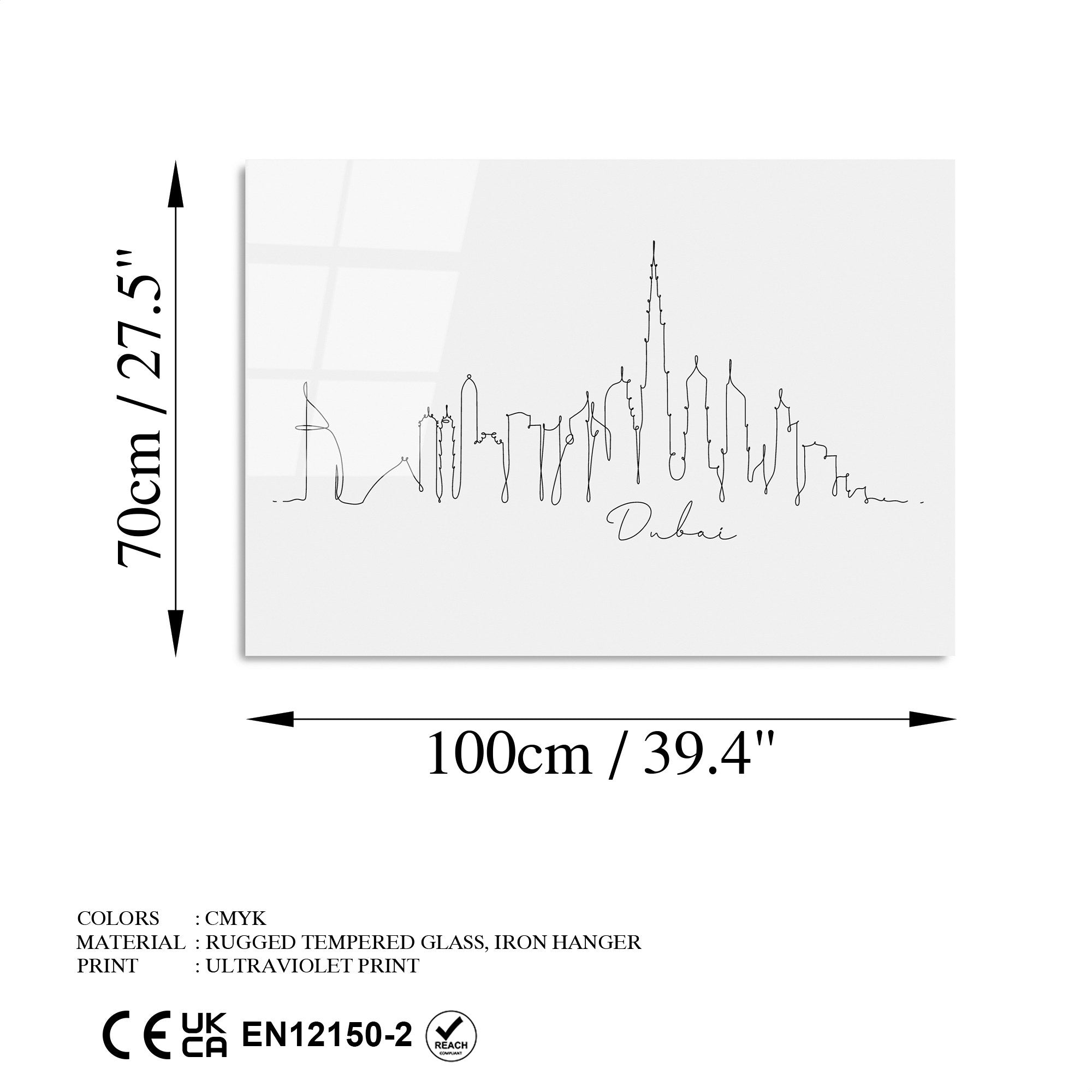 Quadro Decorativo em Vidro Temperado Multicolor 70x100 cm (4 mm) – UV-239