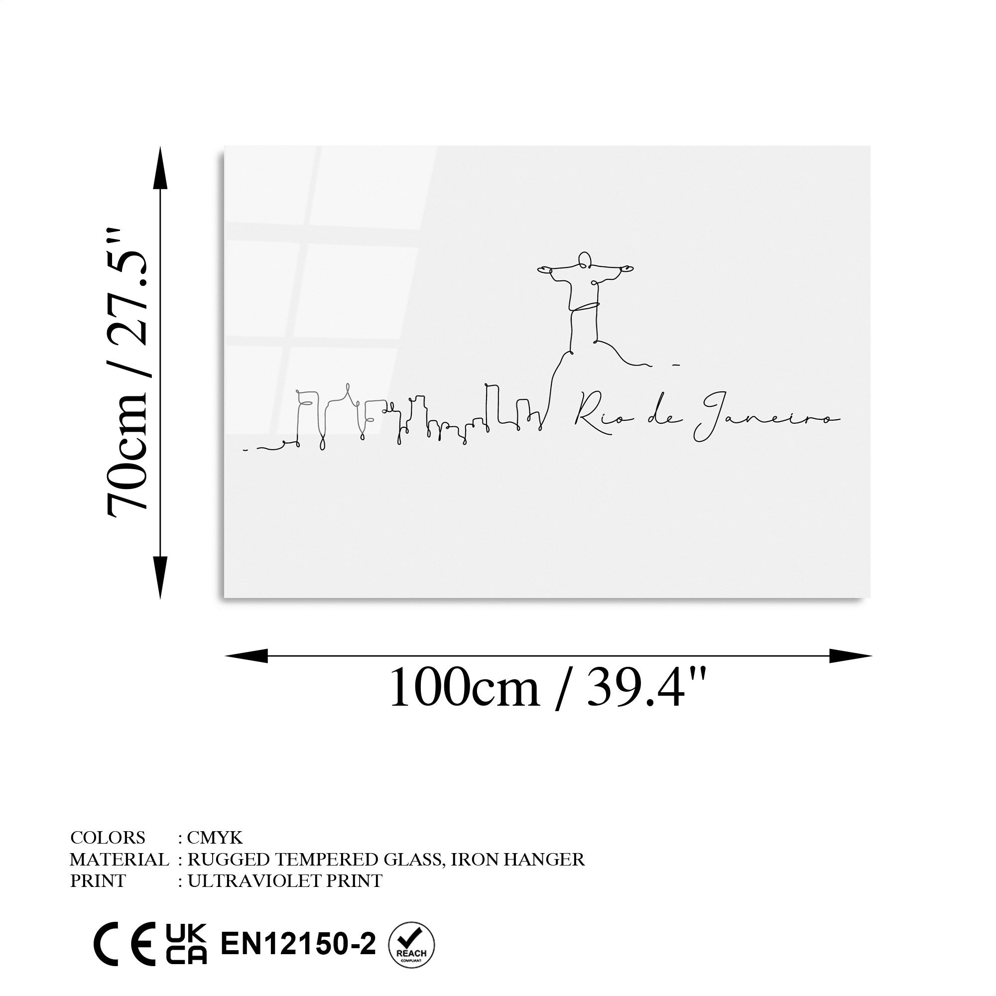 Quadro Decorativo em Vidro Temperado UV-244, 70 x 100 cm, Multicolor, 4 mm (123BZM1308)