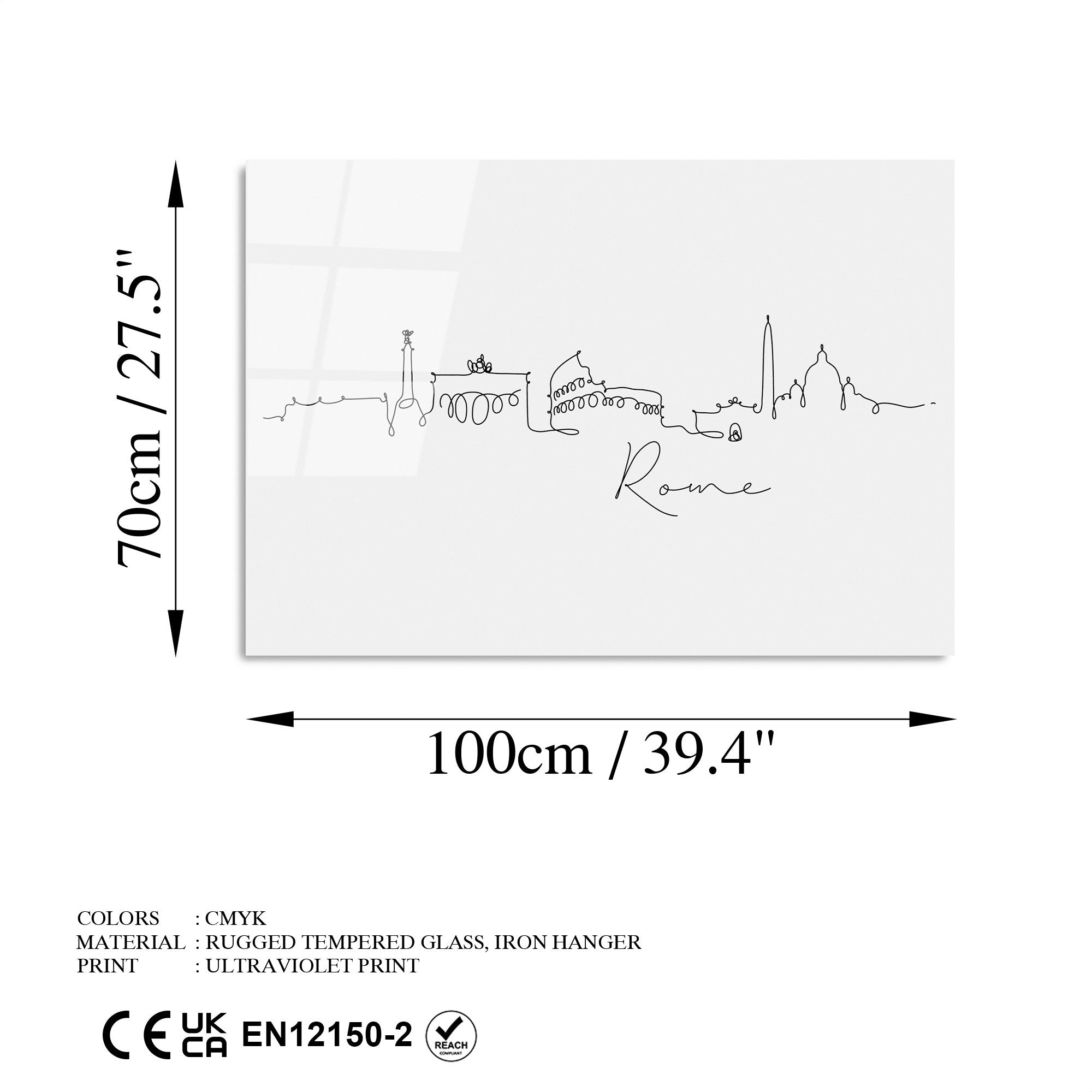 Quadro Decorativo em Vidro Temperado 4 mm 70x100 cm Multicolor | UV-245 (123BZM1309)