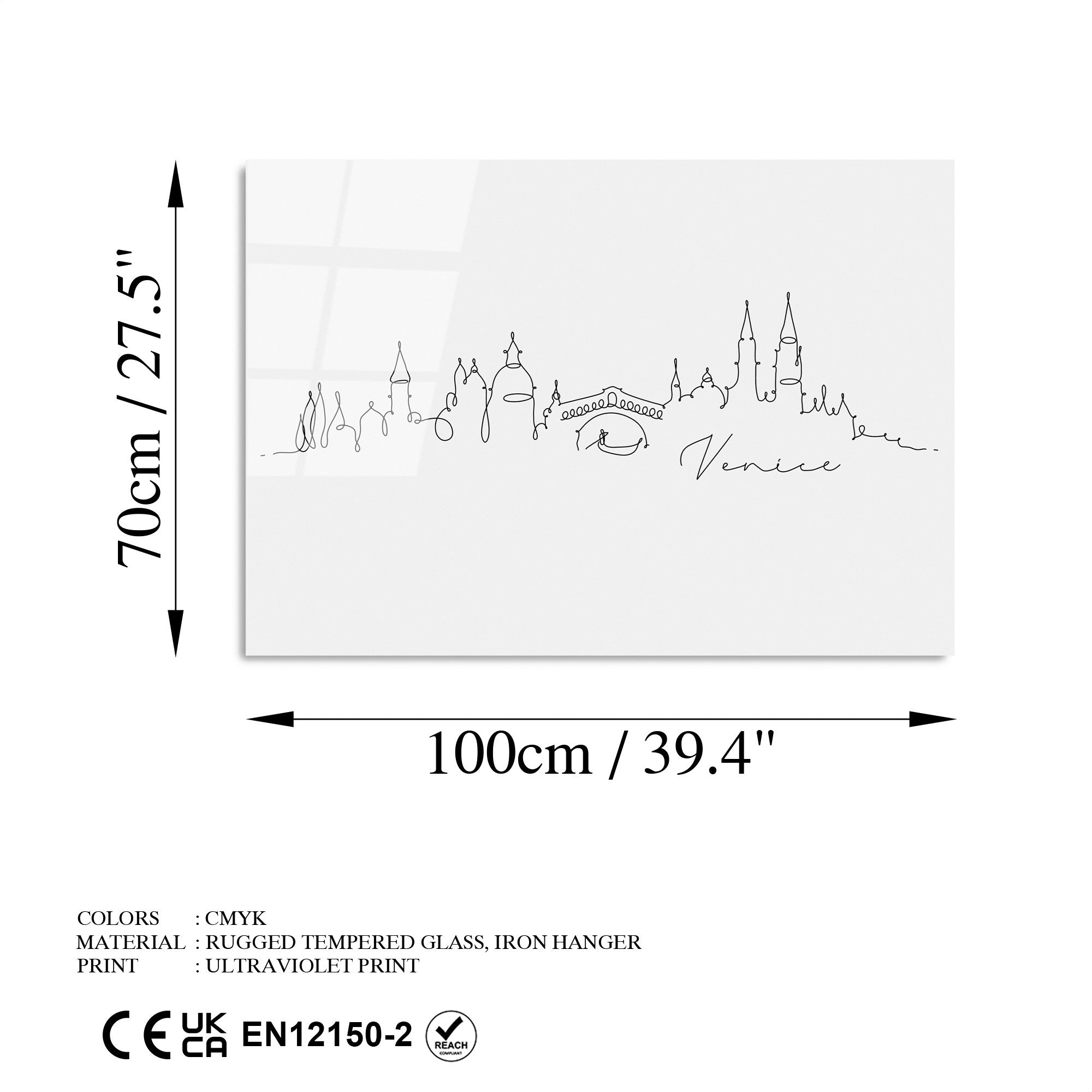 Quadro Decorativo em Vidro Temperado UV-246, 70 x 100 cm, Multicolor (4 mm)