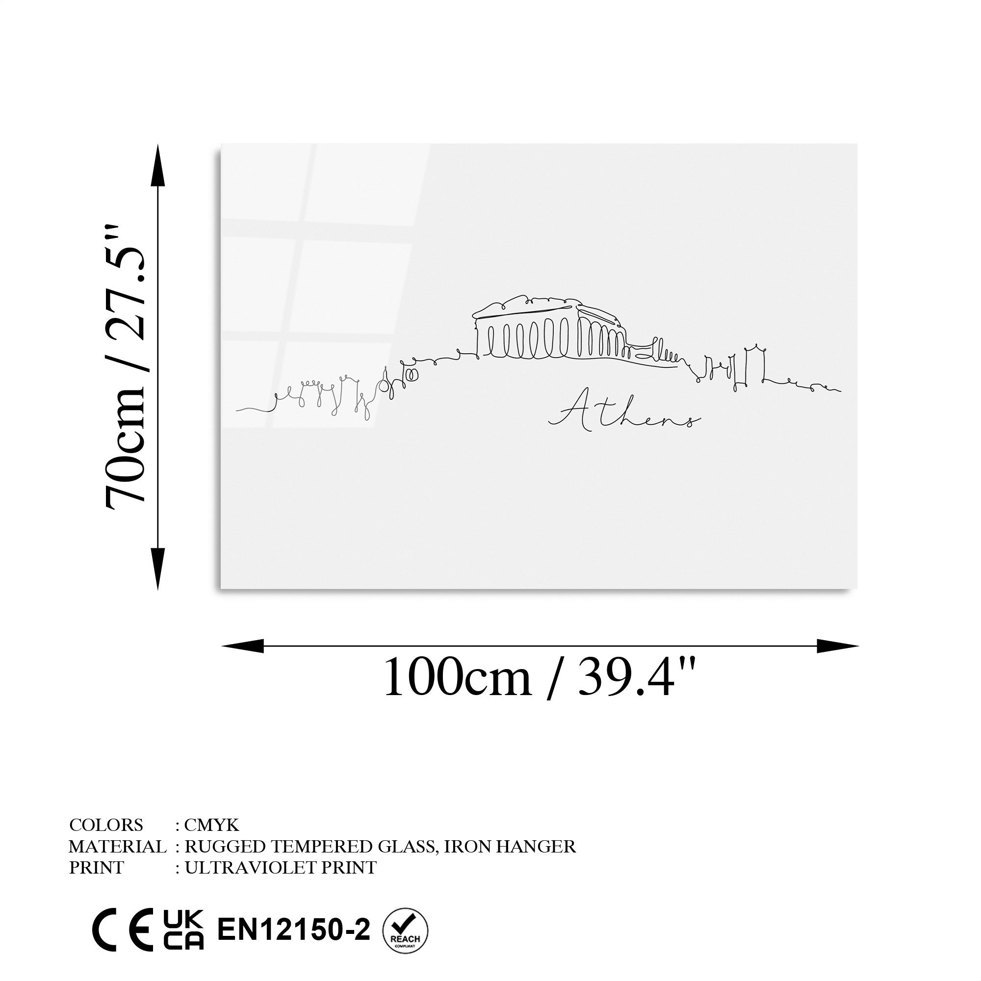 Quadro Decorativo em Vidro Temperado UV-247 (70 x 100 cm) – Multicolor, 4 mm