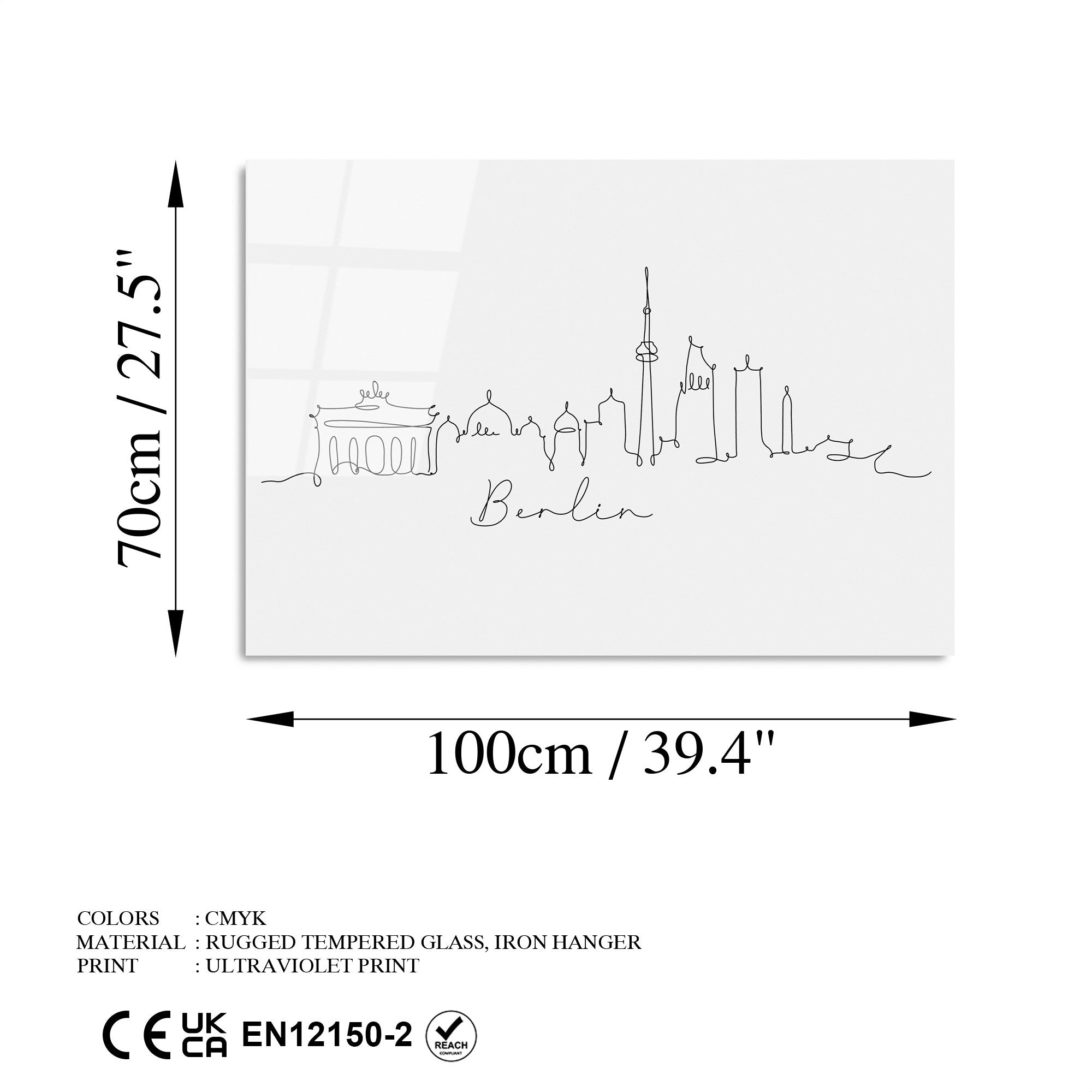 Quadro Decorativo em Vidro Temperado UV-248, Multicolor, 70 x 100 cm (4 mm)