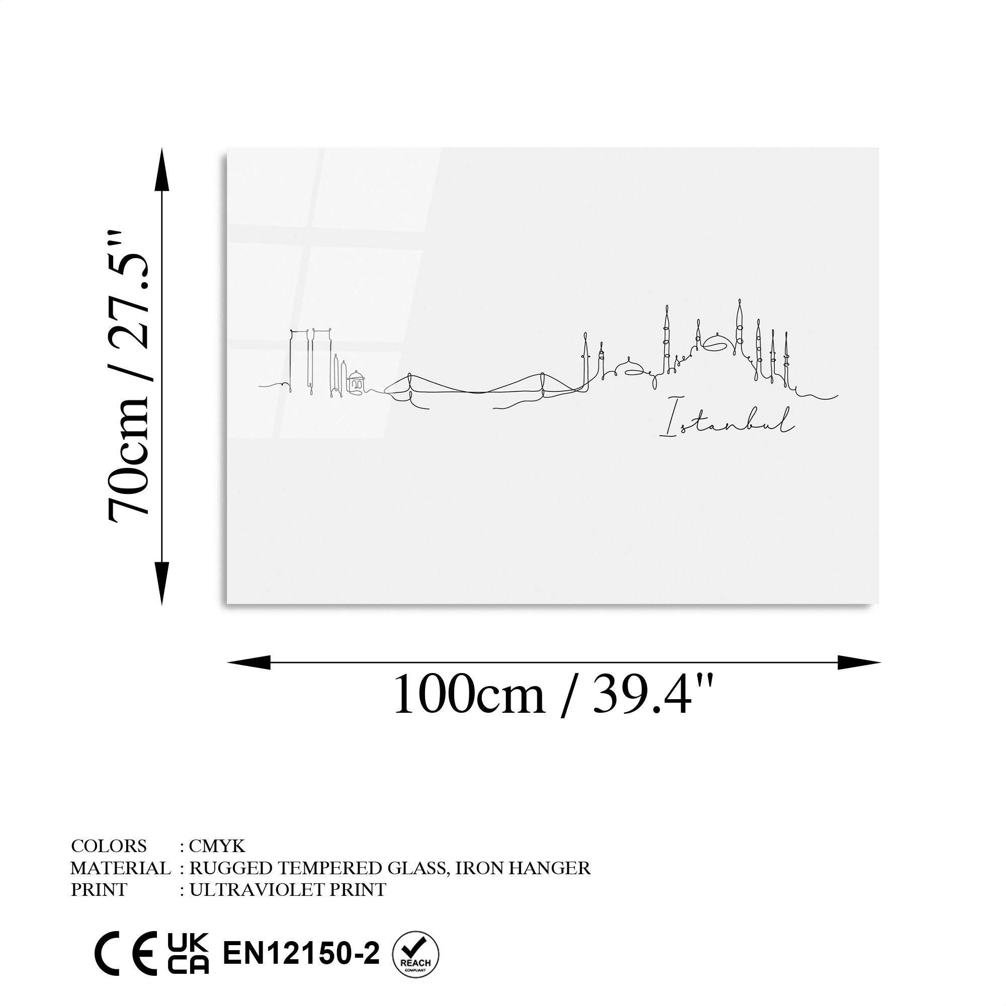 Quadro Decorativo em Vidro Temperado UV-252, Multicolor, 70 x 100 cm (4 mm)