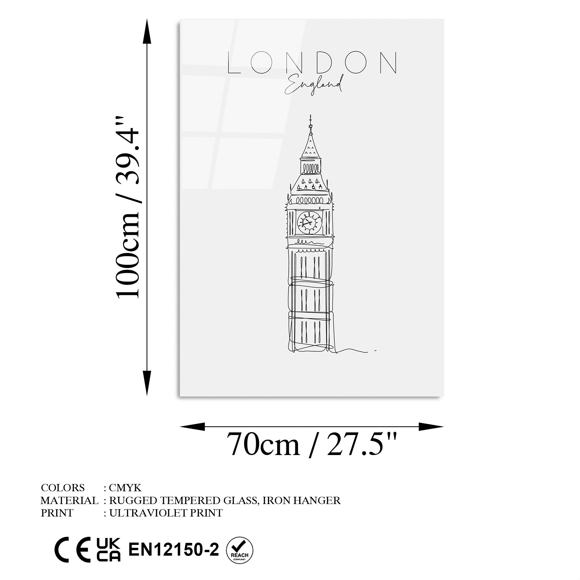 Quadro Decorativo em Vidro Temperado UV-255 (70x100 cm) Multicolor – 4 mm