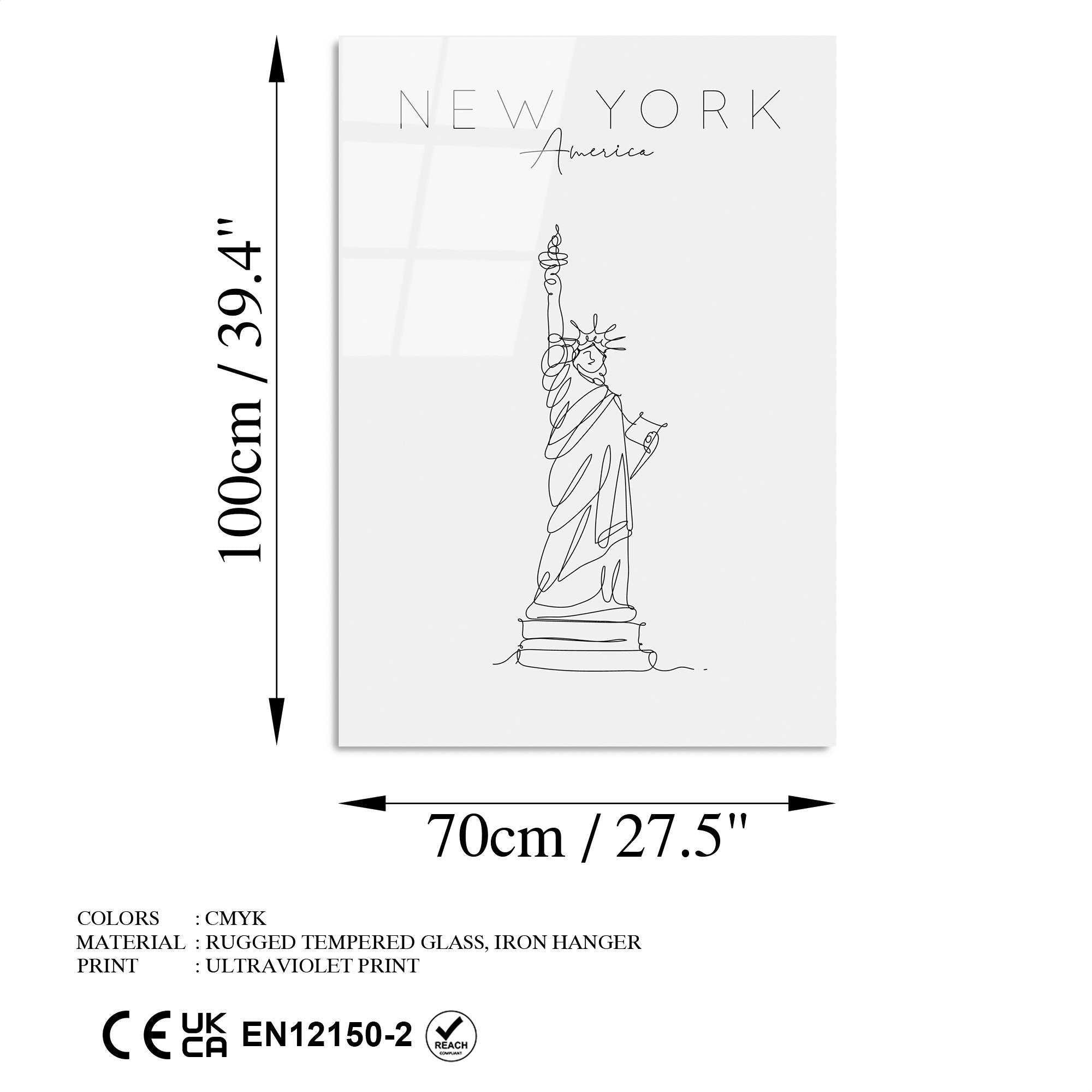 Quadro Decorativo em Vidro Temperado Multicolor UV-256, 70 x 100 cm (4 mm)