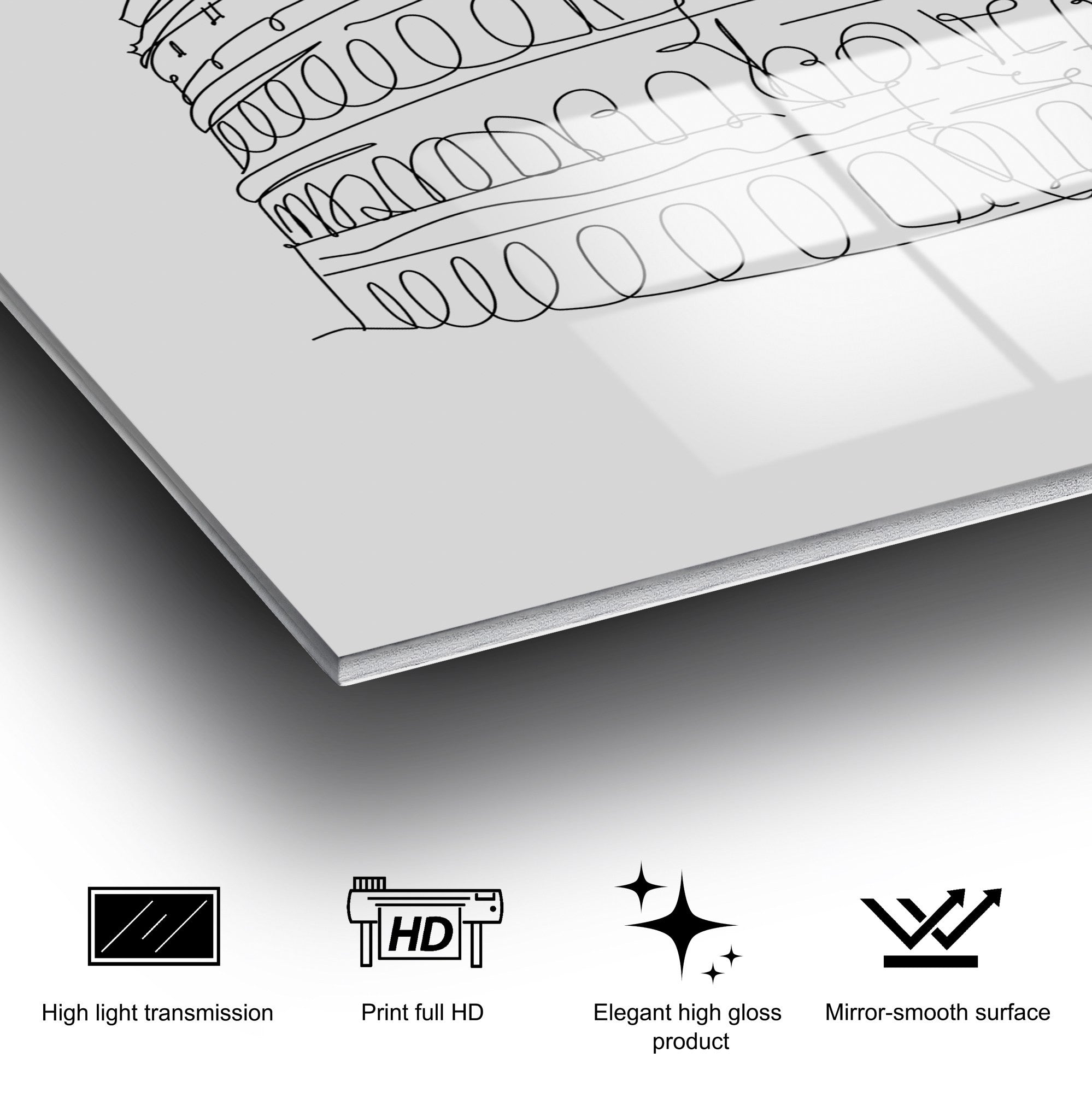 Quadro Decorativo em Vidro Temperado 70 x 100 cm (4 mm) - Multicolor - UV-258