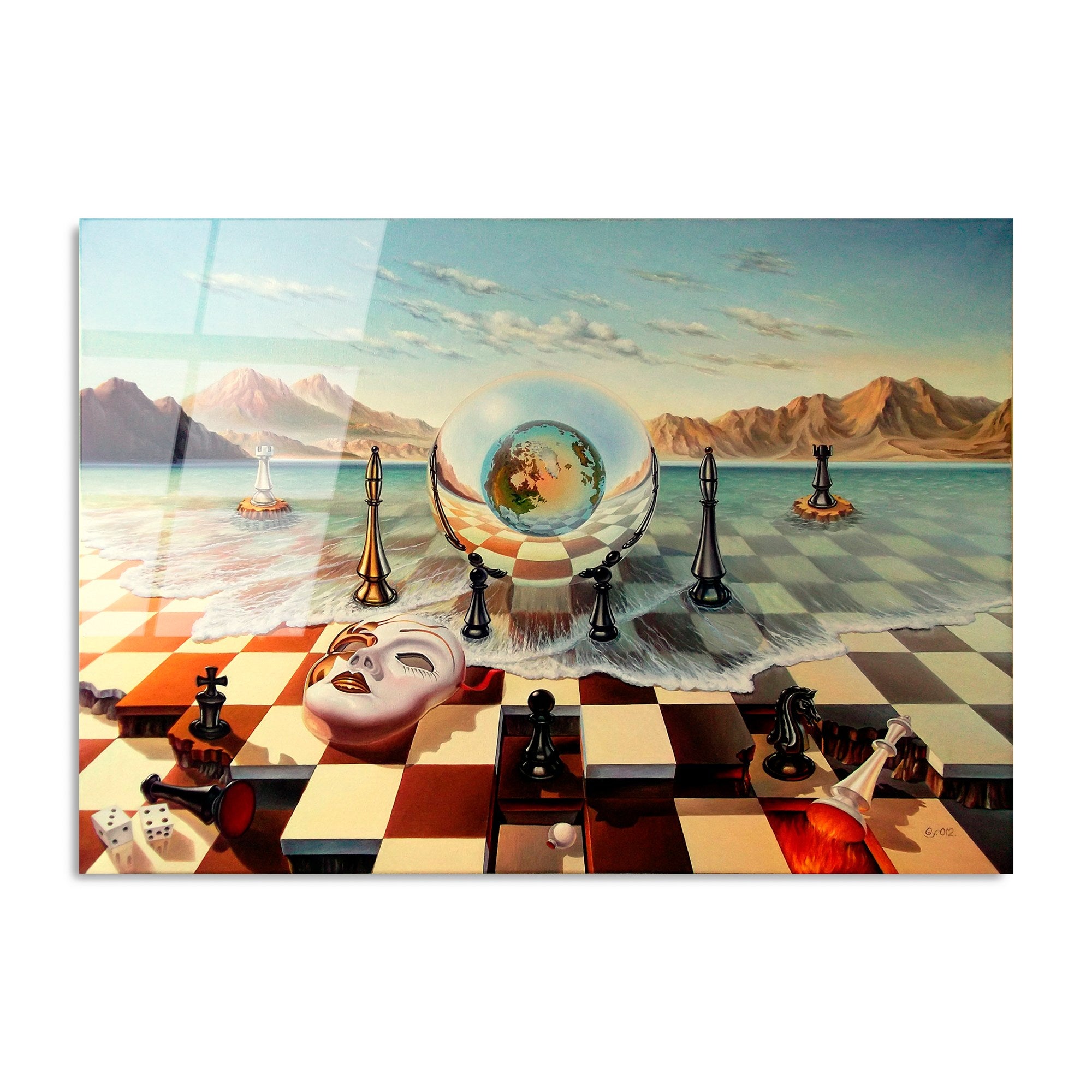 Quadro Decorativo em Vidro Temperado UV-260 - 70 x 100 cm, Multicolor, 4 mm