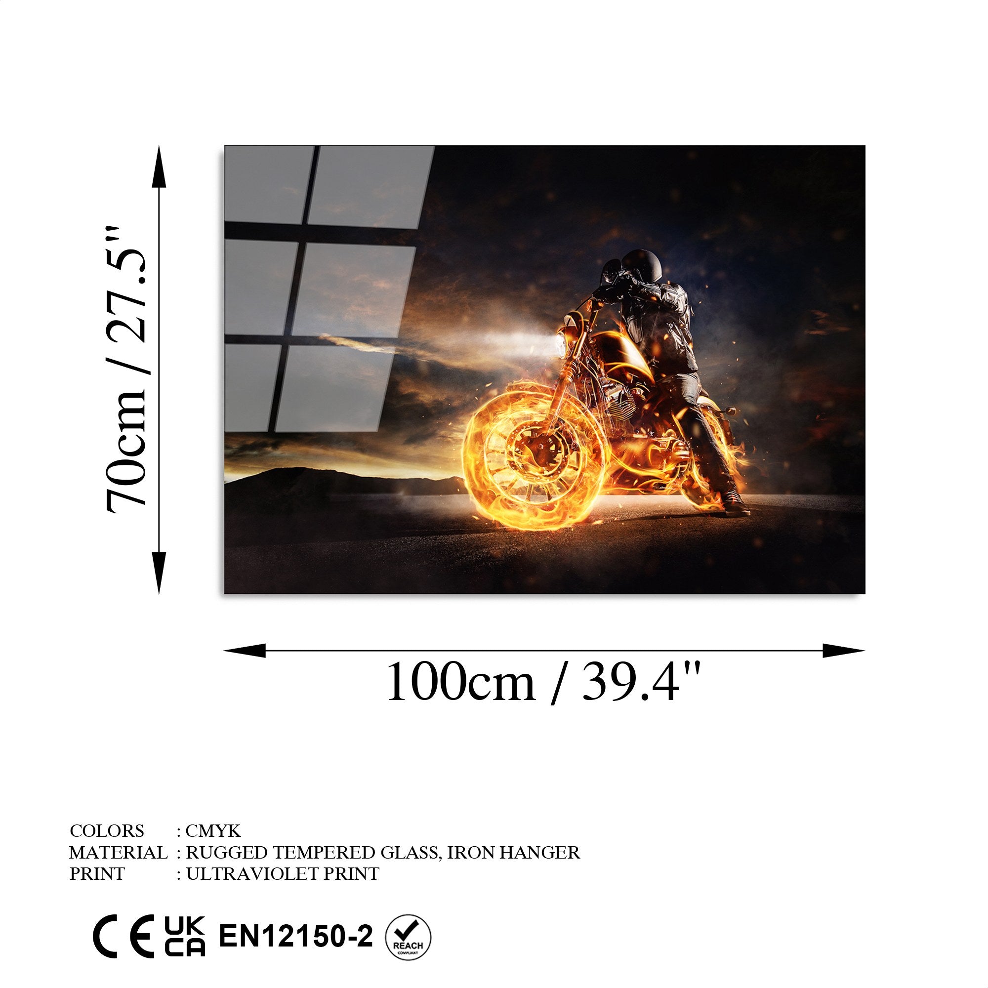 Quadro Decorativo em Vidro Temperado UV-261, Multicolor, 70 x 100 cm (4 mm)