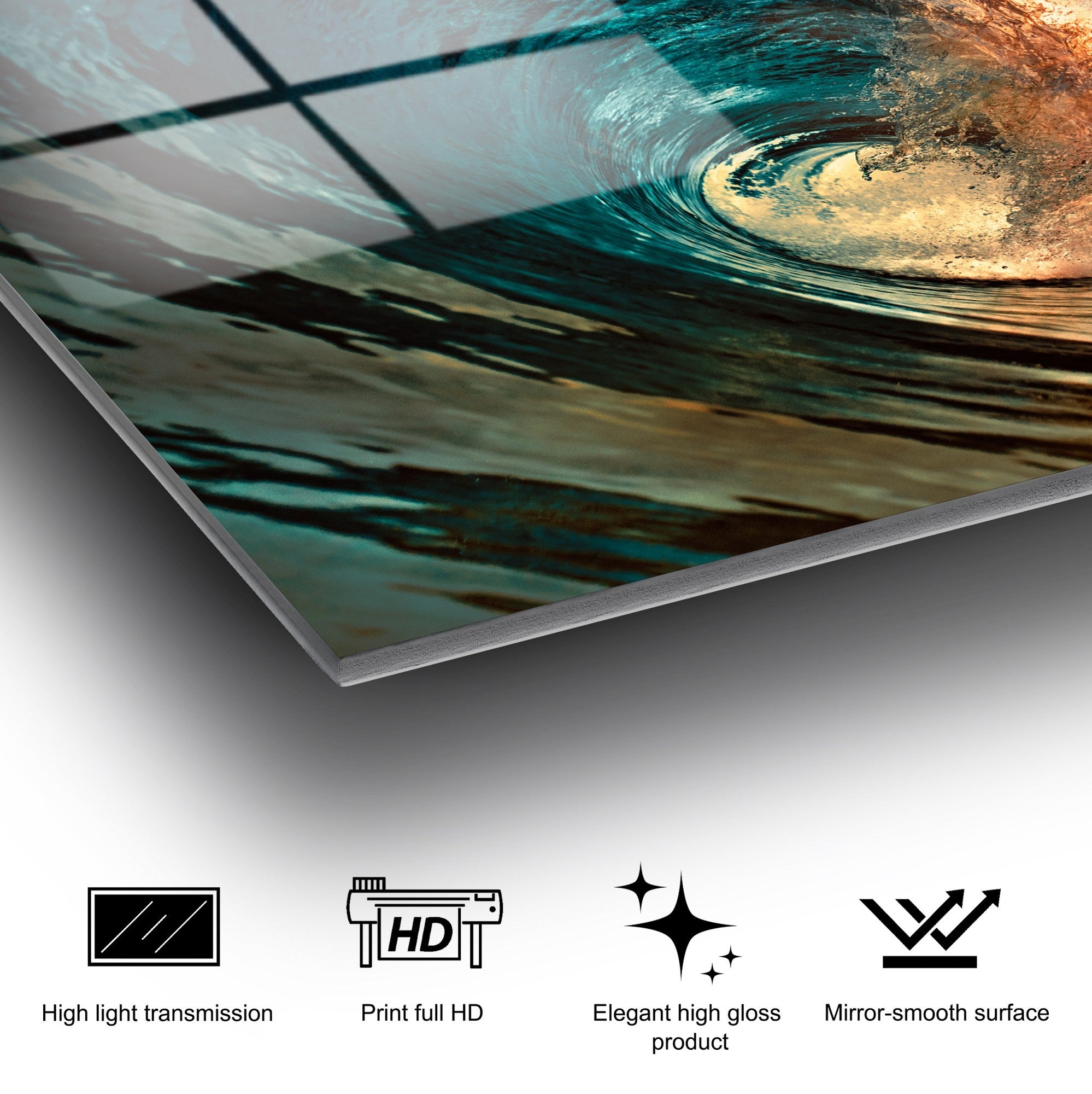 Quadro Decorativo em Vidro Temperado UV-263, Multicolor, 70 x 100 cm, 4 mm