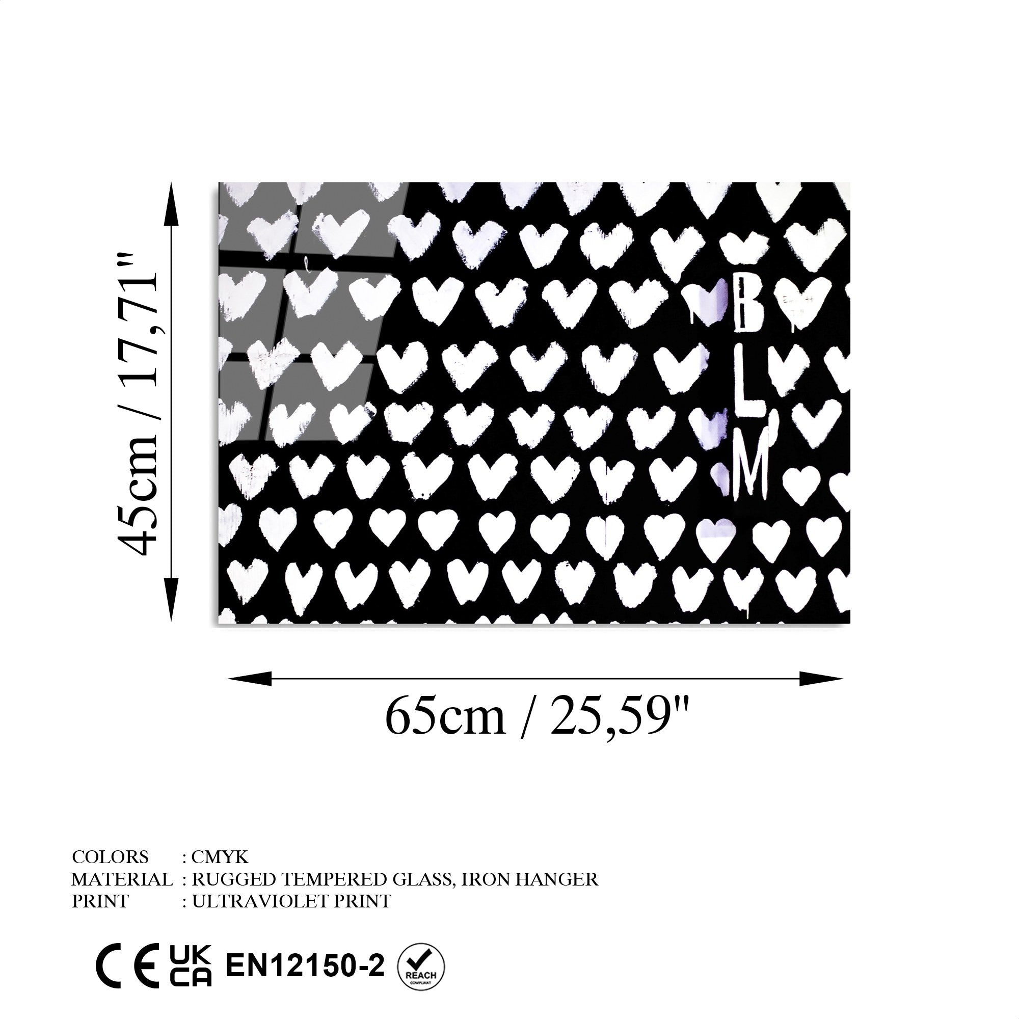 Quadro Decorativo em Vidro Temperado Multicolor UV-479, 45 x 65 cm (4 mm)