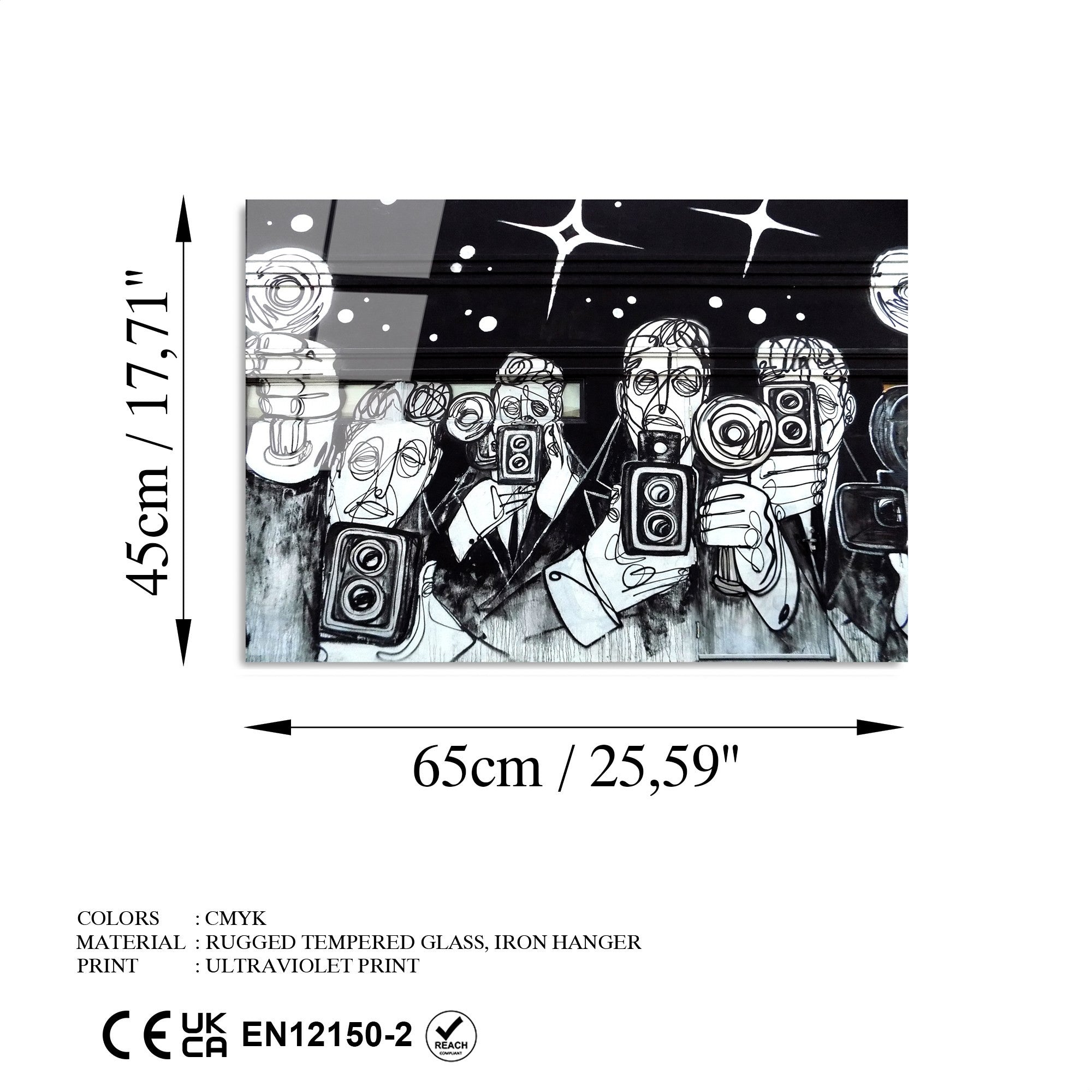 Quadro Decorativo em Vidro Temperado 45 x 65 cm – Multicolor – UV-480 (4 mm) – 123BZM1329