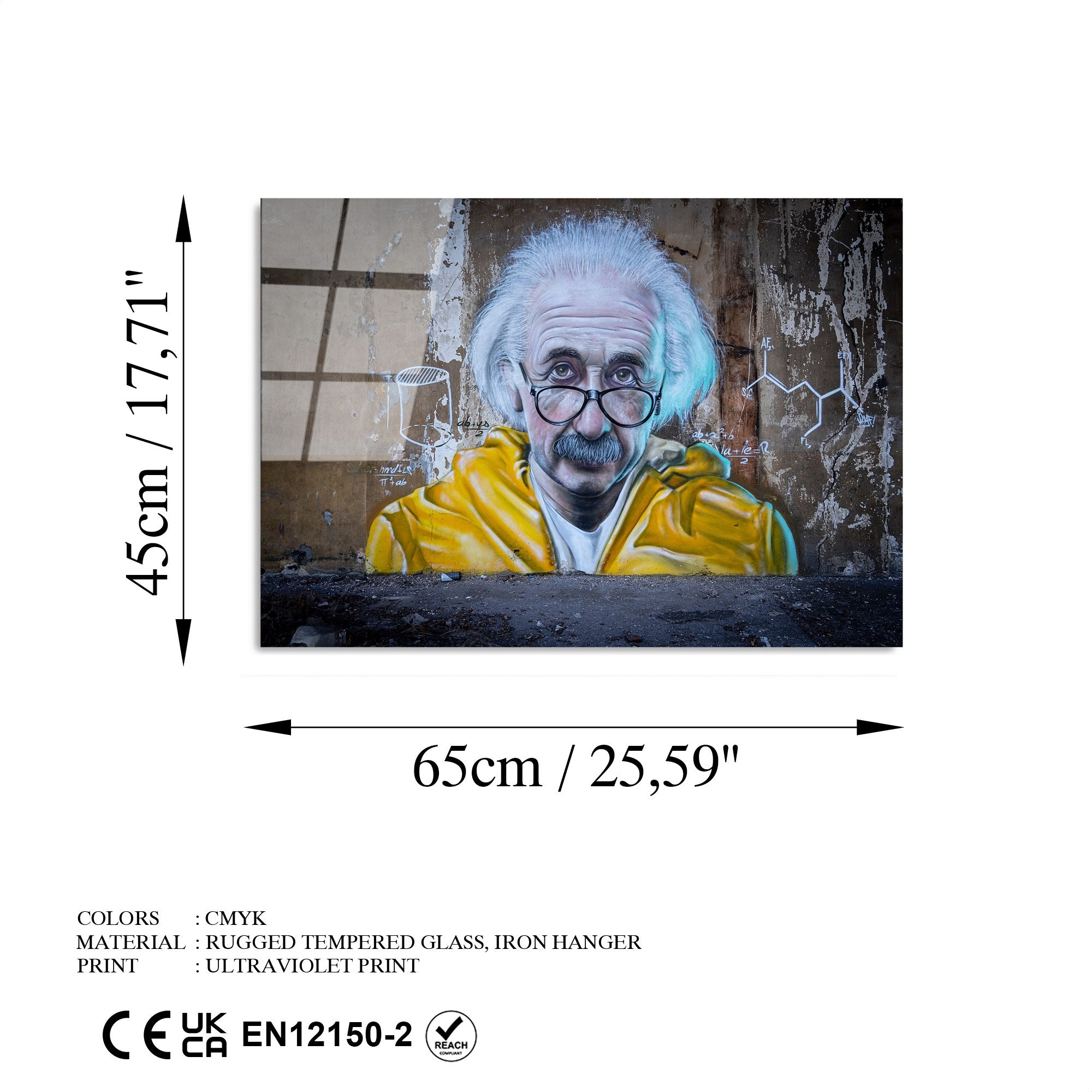 Quadro Decorativo em 100% Vidro Temperado UV-482, Multicor, 45 x 65 cm (4 mm)