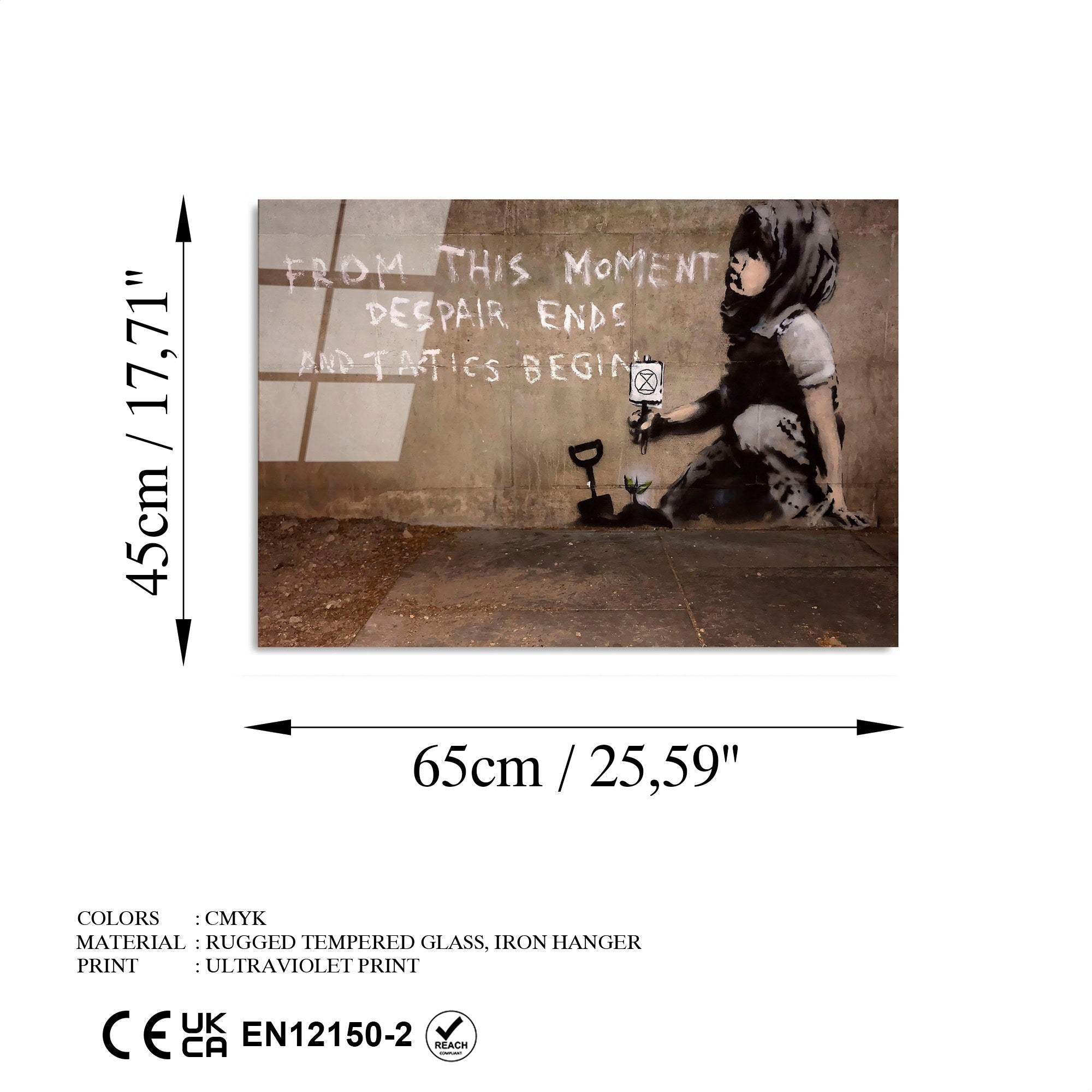 Quadro Decorativo em Vidro Temperado UV-483, Multicolor, 45 x 65 cm, 4 mm