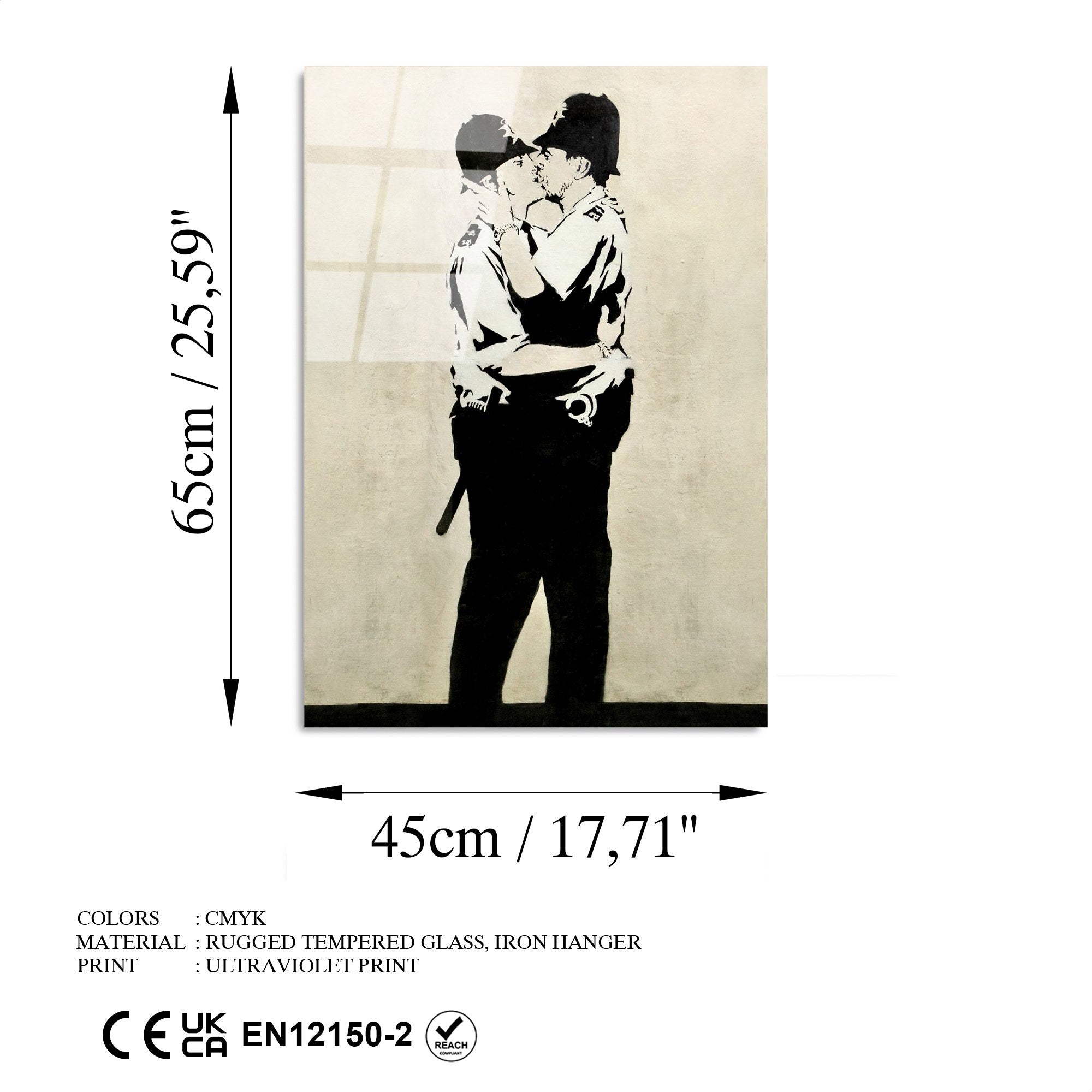 Quadro Decorativo em Vidro Temperado UV‑485, Multicolor, 45 x 65 cm, 4 mm