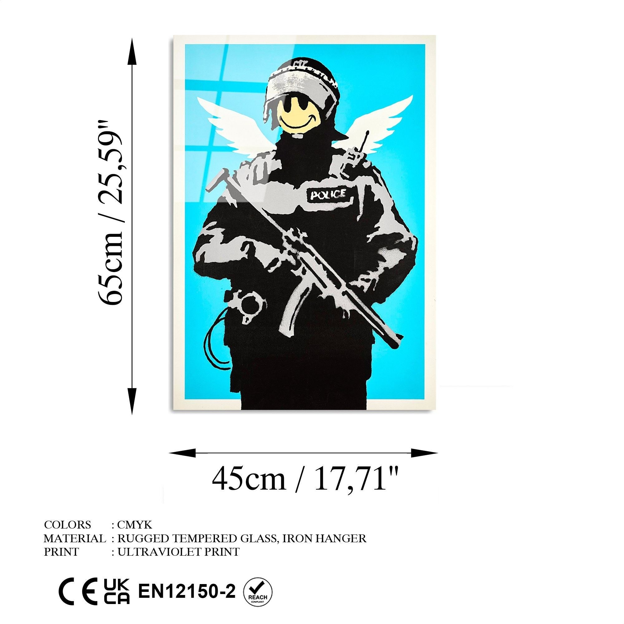 Pintura Decorativa em Vidro Temperado Multicolor UV-488, 45 x 65 cm (4 mm)