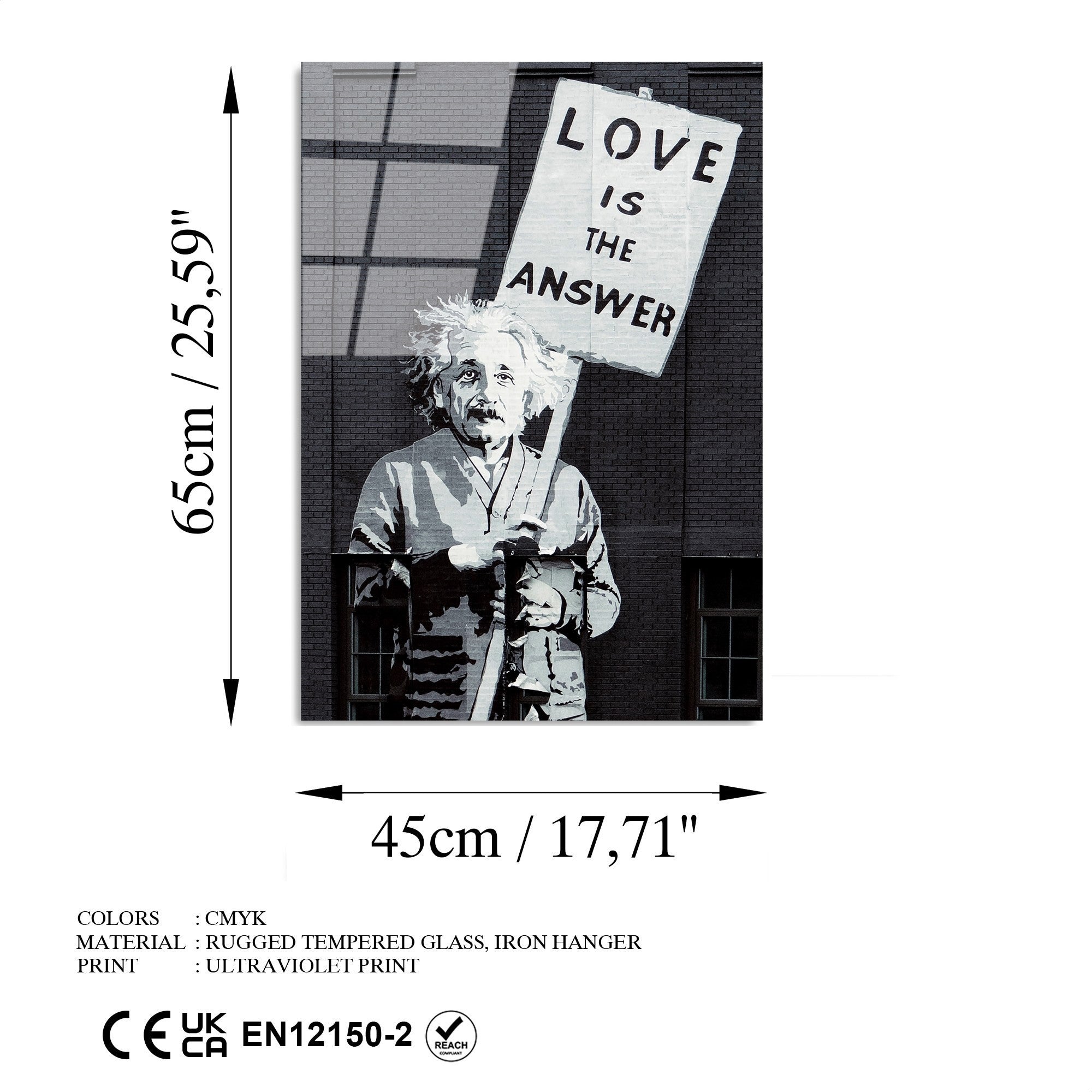 Quadro Decorativo em Vidro Temperado Multicolorido 45 x 65 cm (4 mm) - UV-489