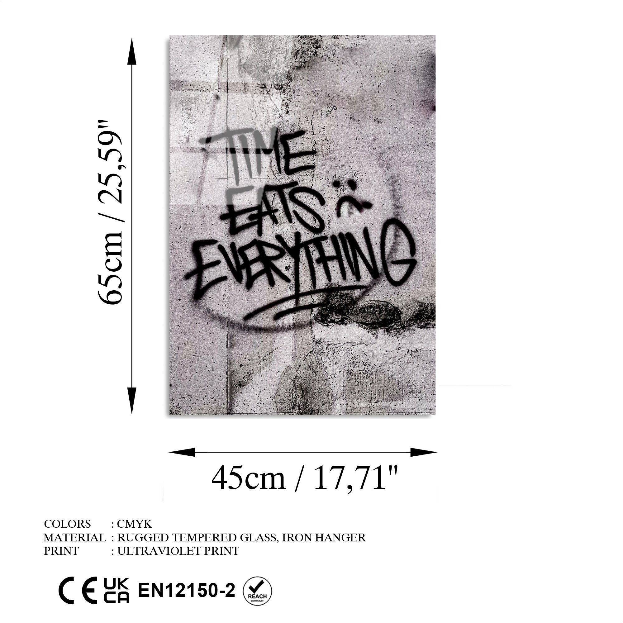 Quadro Decorativo em Vidro Temperado 4 mm UV-490, 45 x 65 cm, Multicolor | Ref. 123BZM1339