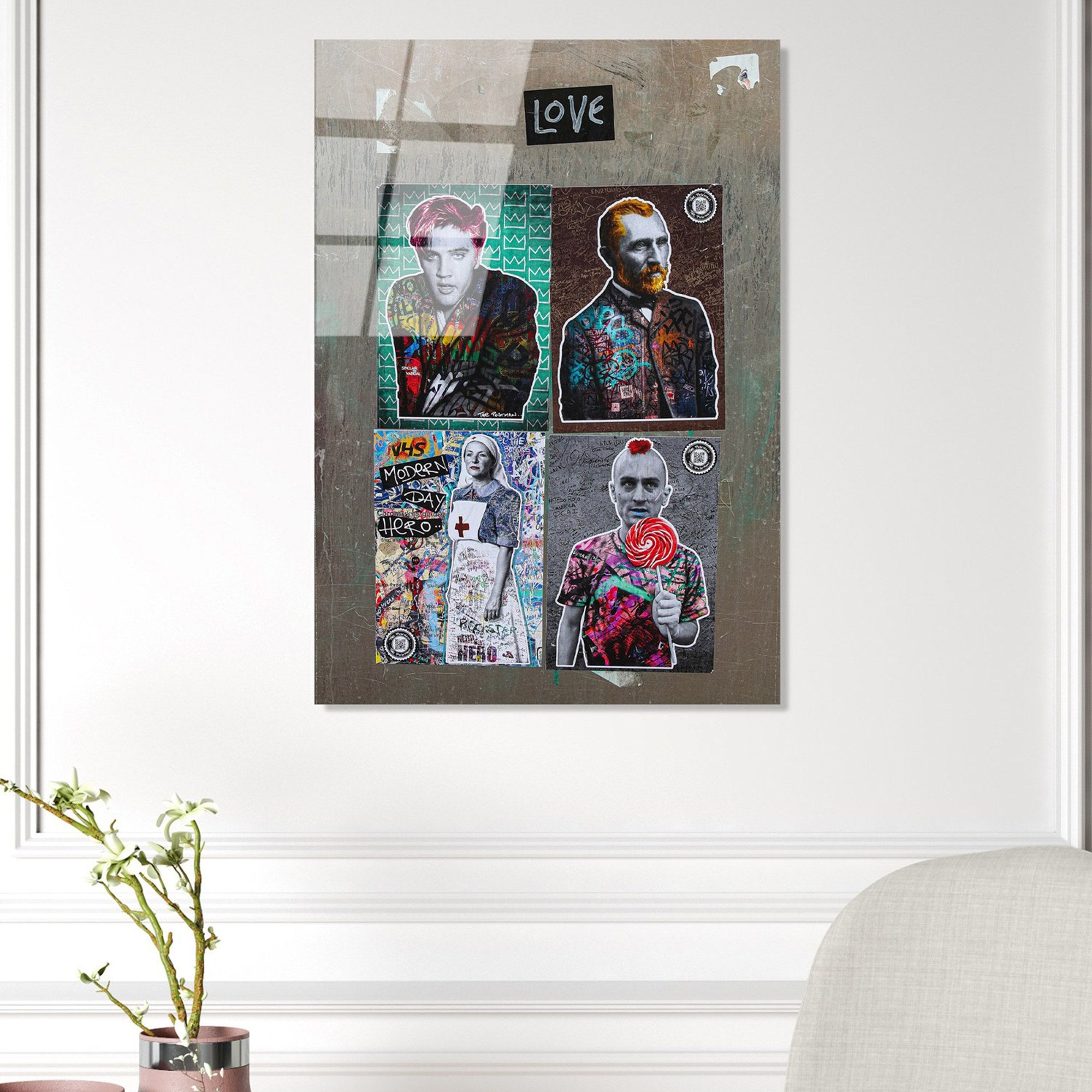 Quadro Decorativo em Vidro Temperado UV-491, Multicolor, 45 x 65 cm, Espessura 4 mm