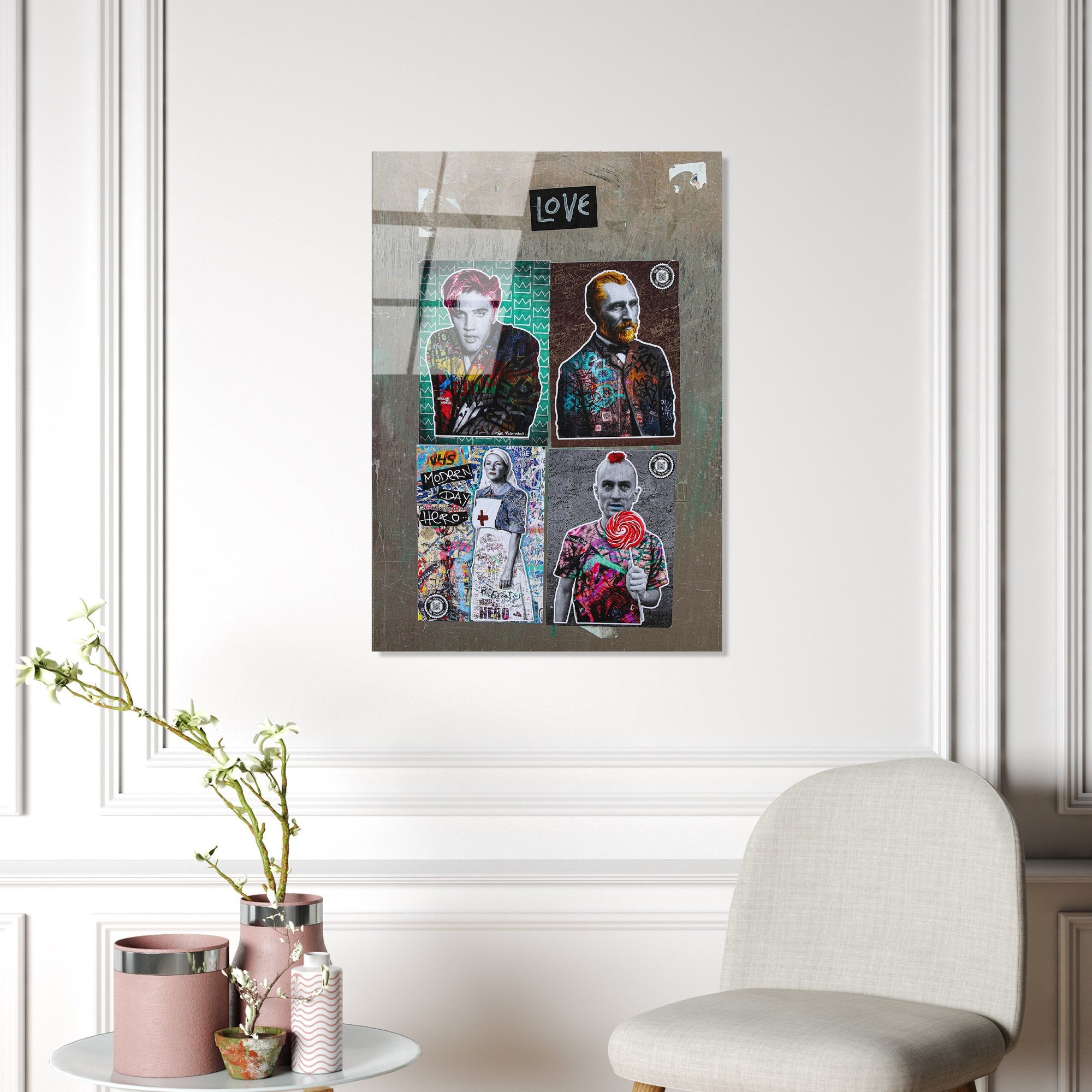 Quadro Decorativo em Vidro Temperado UV-491, Multicolor, 45 x 65 cm, Espessura 4 mm