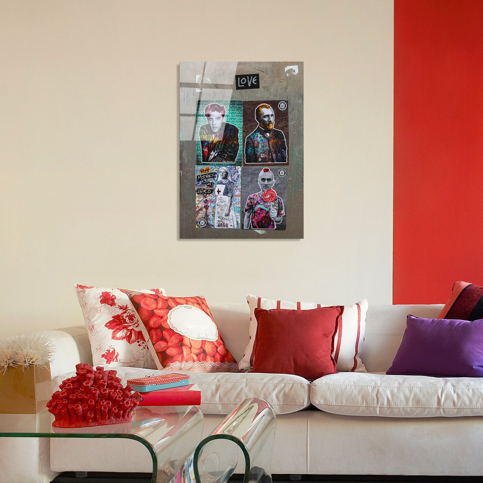 Quadro Decorativo em Vidro Temperado UV-491, Multicolor, 45 x 65 cm, Espessura 4 mm