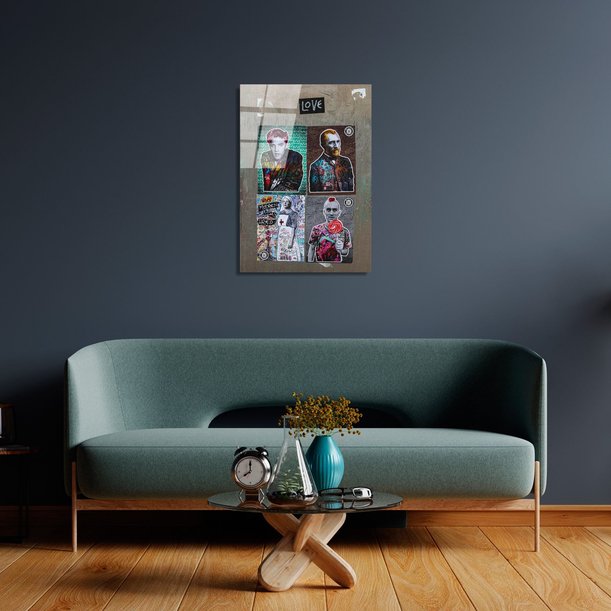 Quadro Decorativo em Vidro Temperado UV-491, Multicolor, 45 x 65 cm, Espessura 4 mm