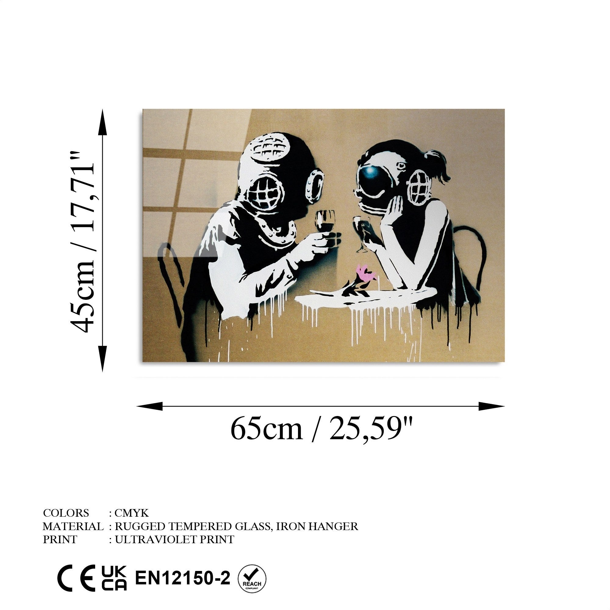 Quadro Decorativo em Vidro Temperado UV-492 Multicolor 45 x 65 cm (4 mm)