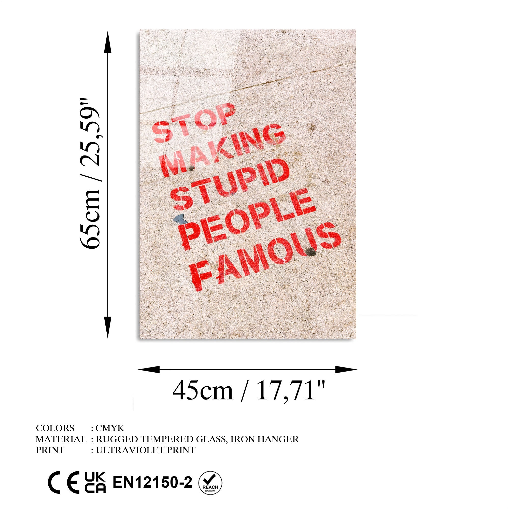 Quadro Decorativo em Vidro Temperado UV-493 Multicolor 45 x 65 cm (4 mm)