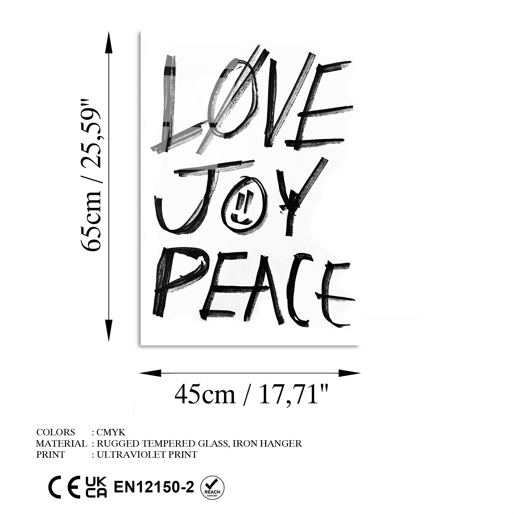 Quadro Decorativo em Vidro Temperado UV-494, 45 x 65 cm, Multicor, 4 mm