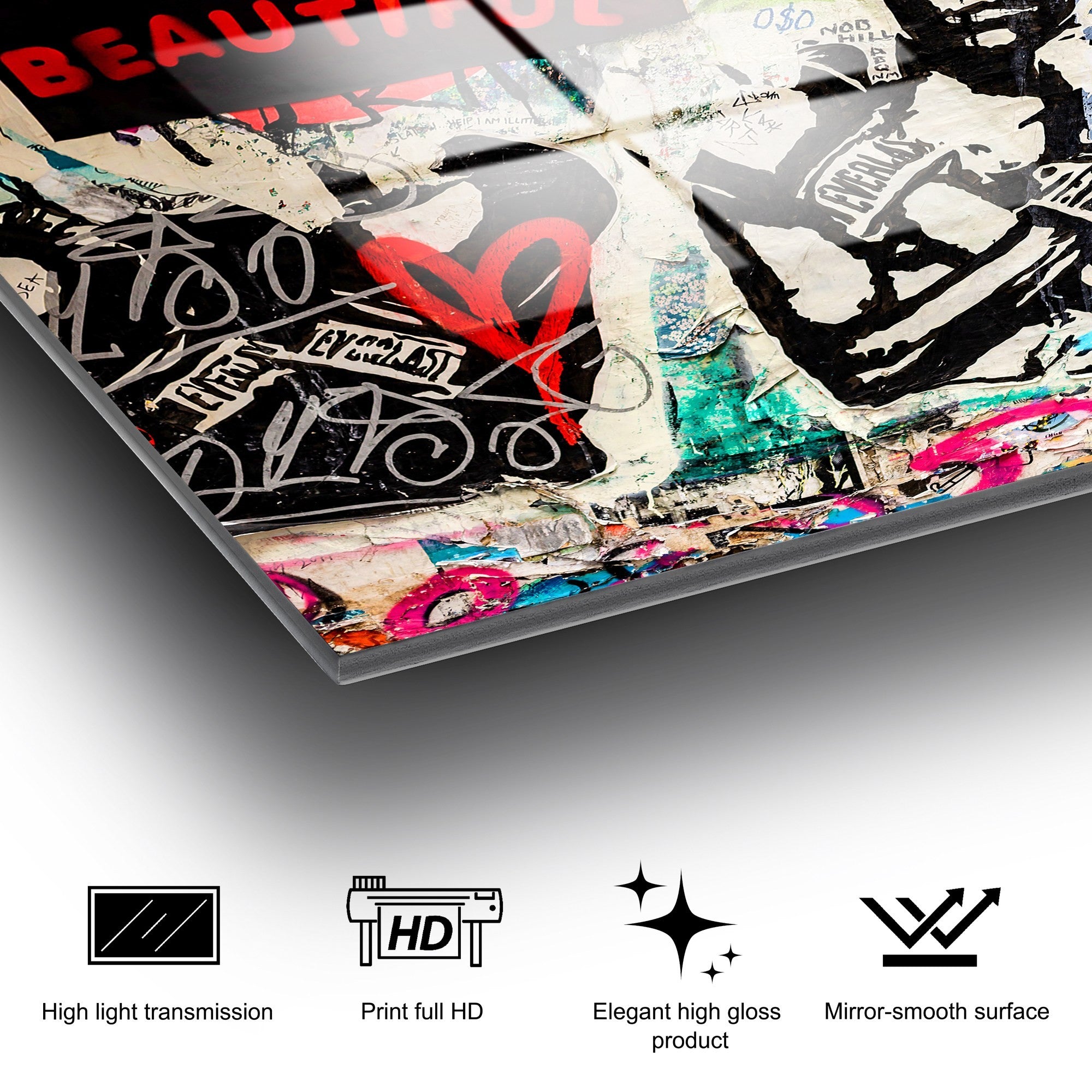 Quadro Decorativo em Vidro Temperado 4 mm, Multicolor, 45 x 65 cm – UV-495 (Ref. 123BZM1344)