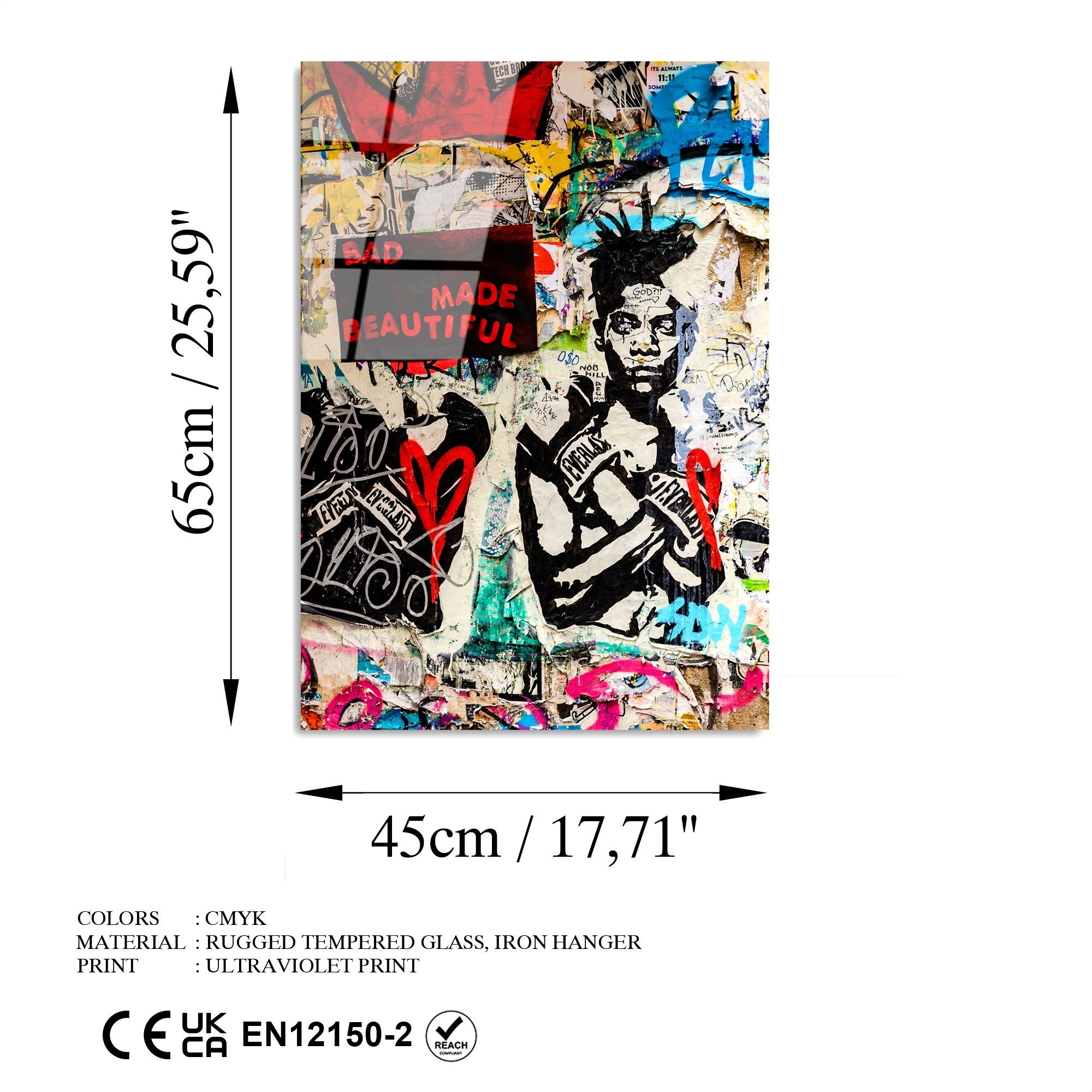 Quadro Decorativo em Vidro Temperado 4 mm, Multicolor, 45 x 65 cm – UV-495 (Ref. 123BZM1344)